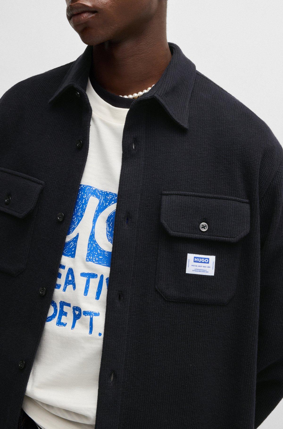 Oversize-fit shirt in structured cotton Product Image