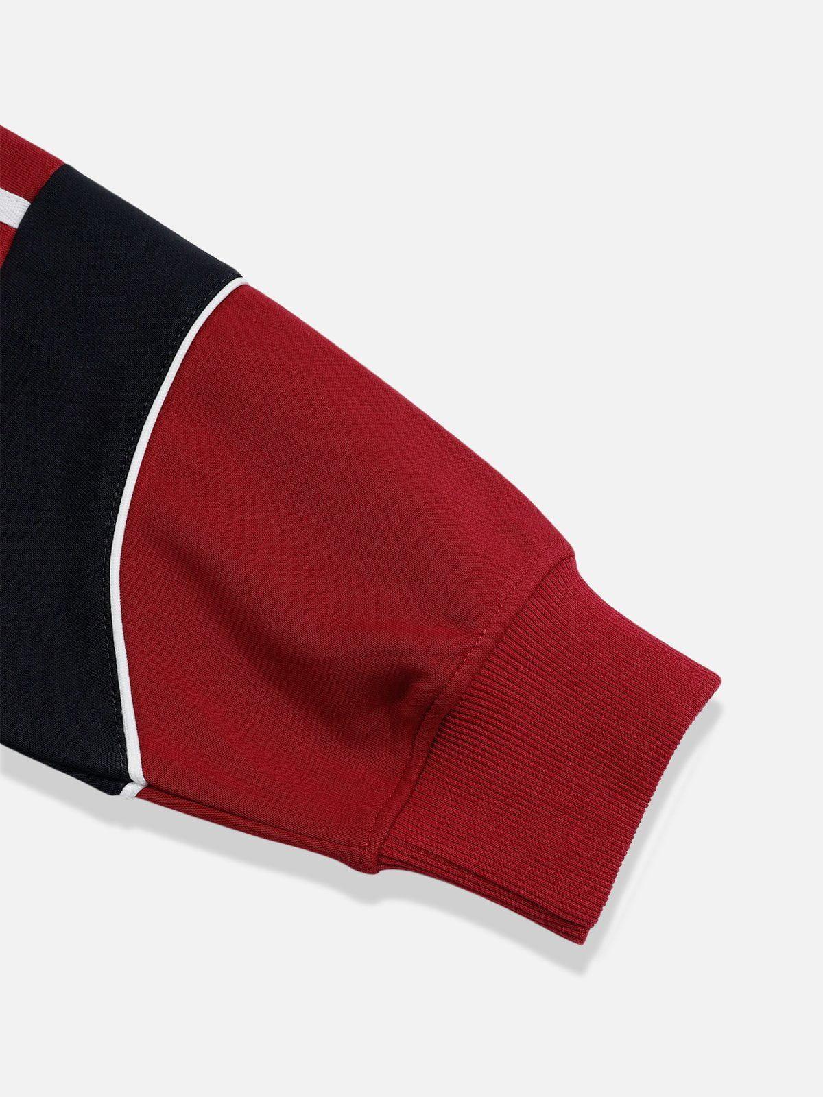 Aelfric Eden Color Blocking Embroidery Pullover Hoodie Product Image