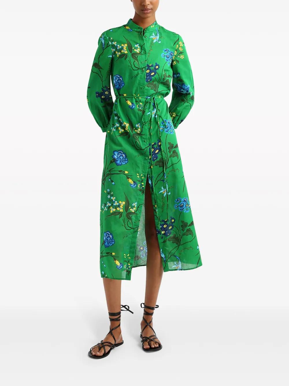 floral-print belted midi dress Product Image