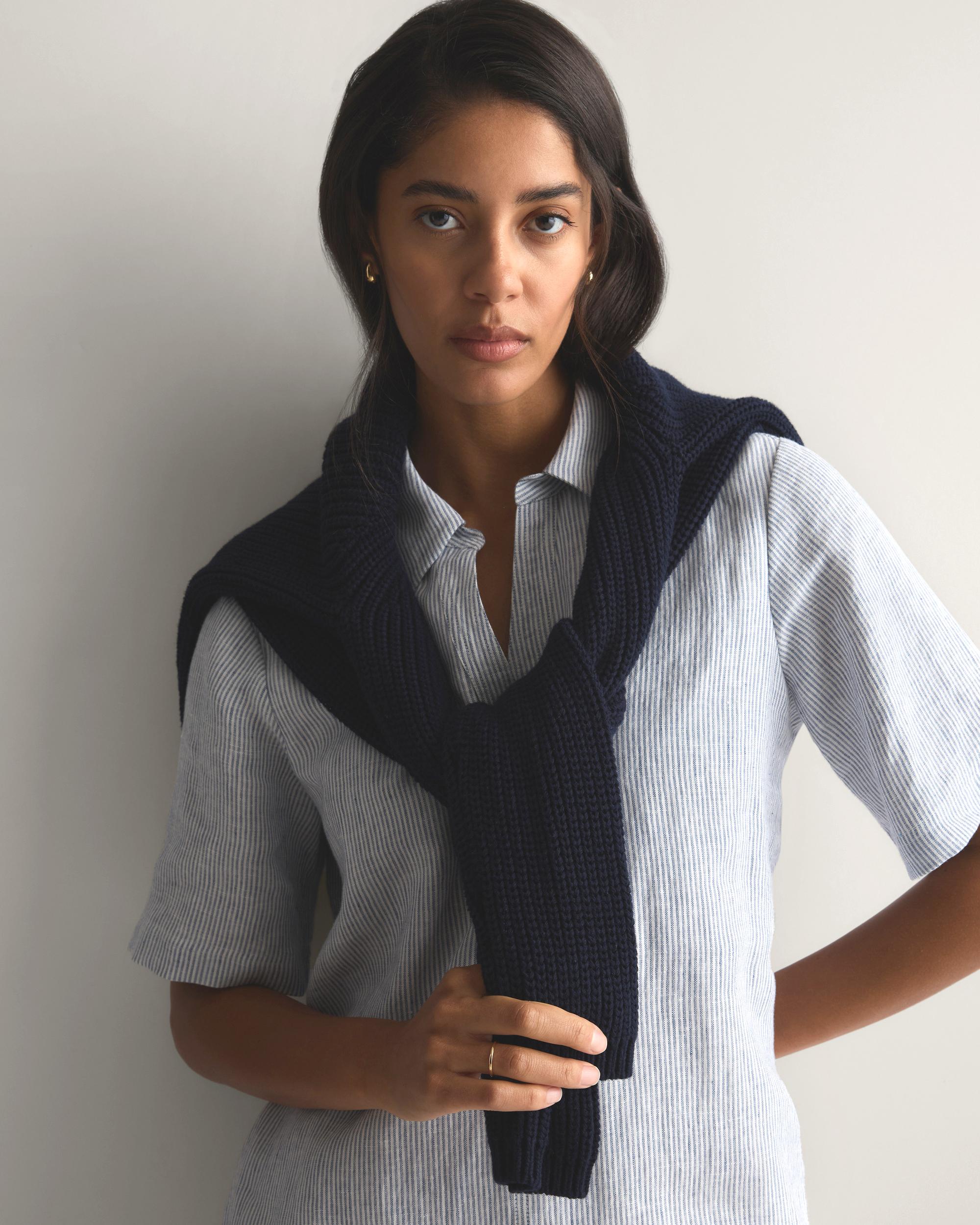 Quince | Women's 100% European Linen Popover Mini Dress Product Image