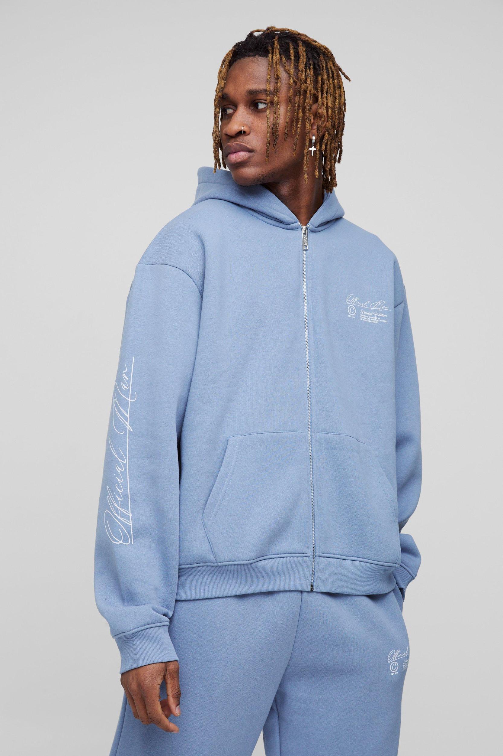 Tall Oversized Boxy Official Man Zip Through Hoodie | boohooMAN USA Product Image