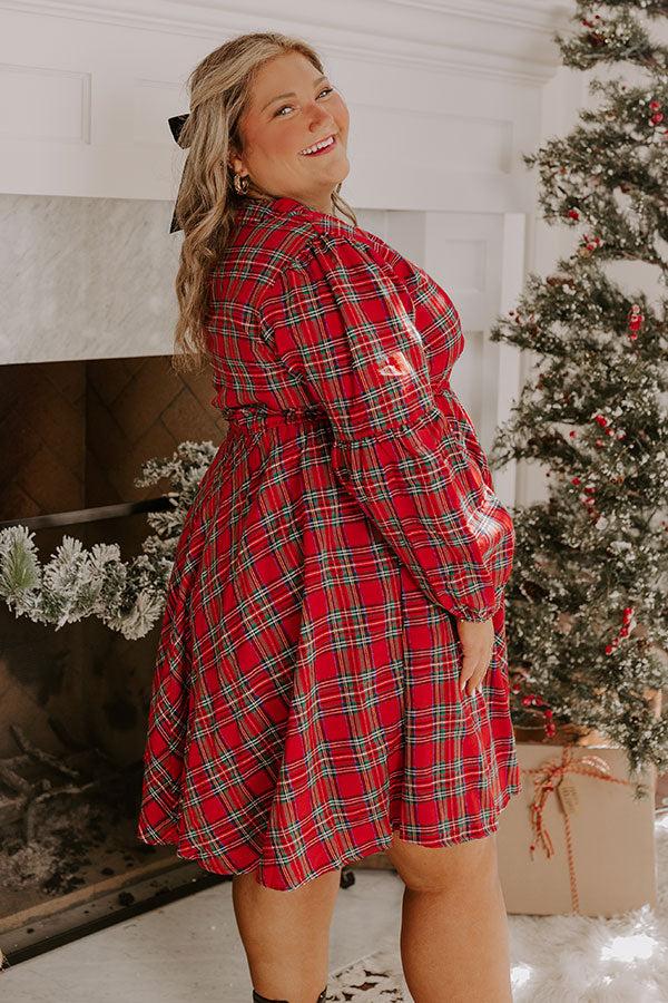 Holiday Cheer Plaid Dress Curves Product Image