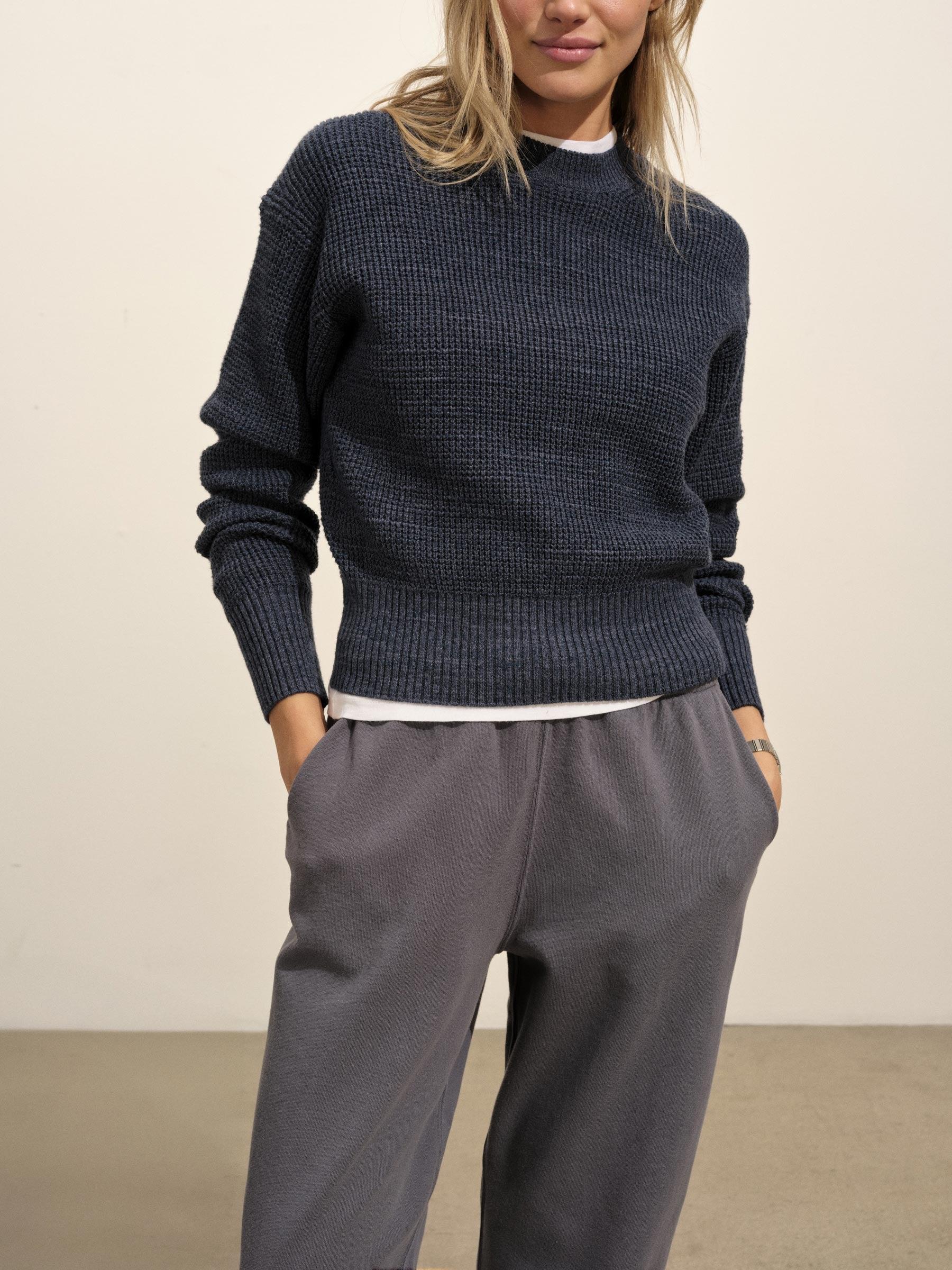 Marled Navy Heather Seafarer Shrunken Crew Product Image