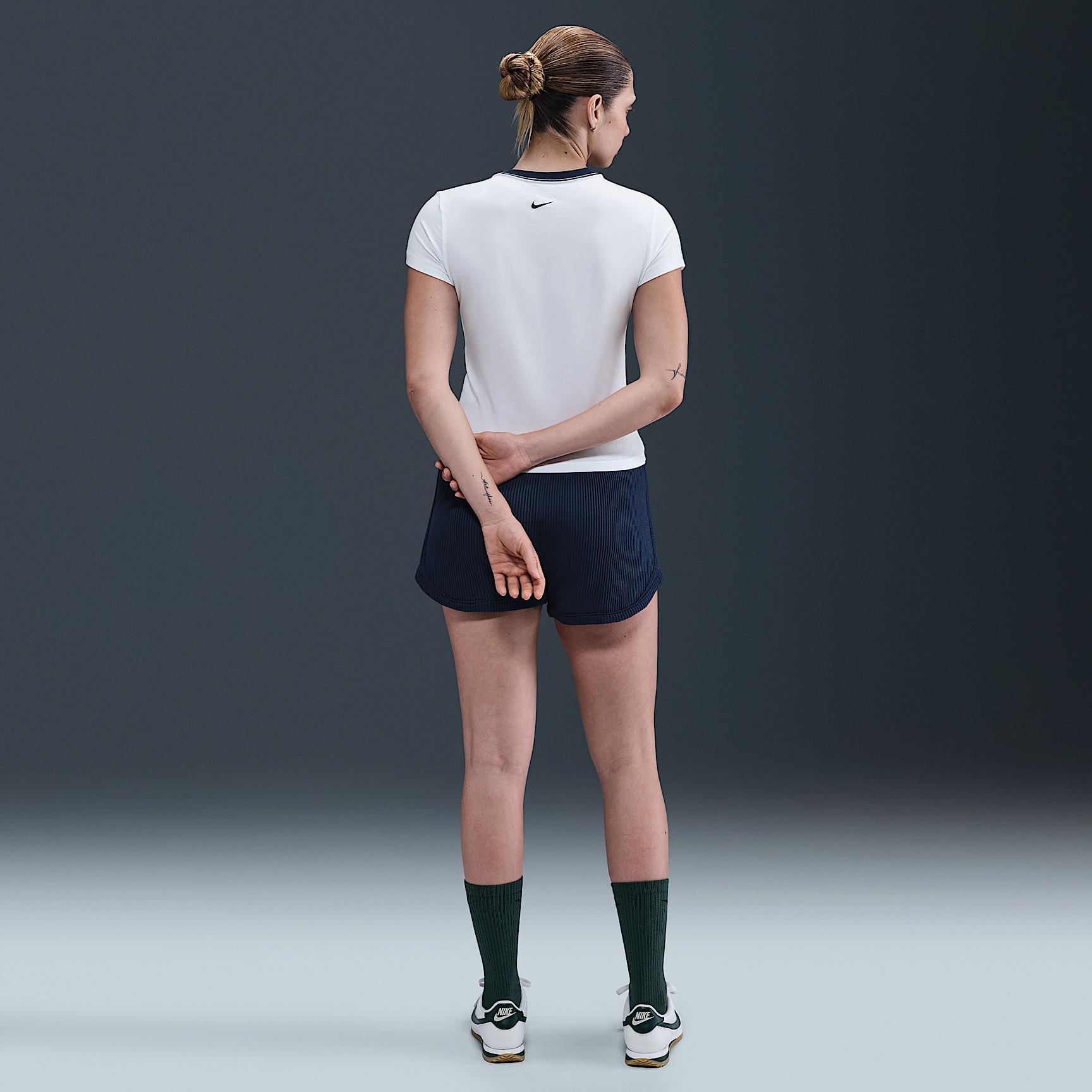 Womens Nike Sportswear Chill Knit Slim Cropped Graphic T-Shirt | IH7802-100 Product Image