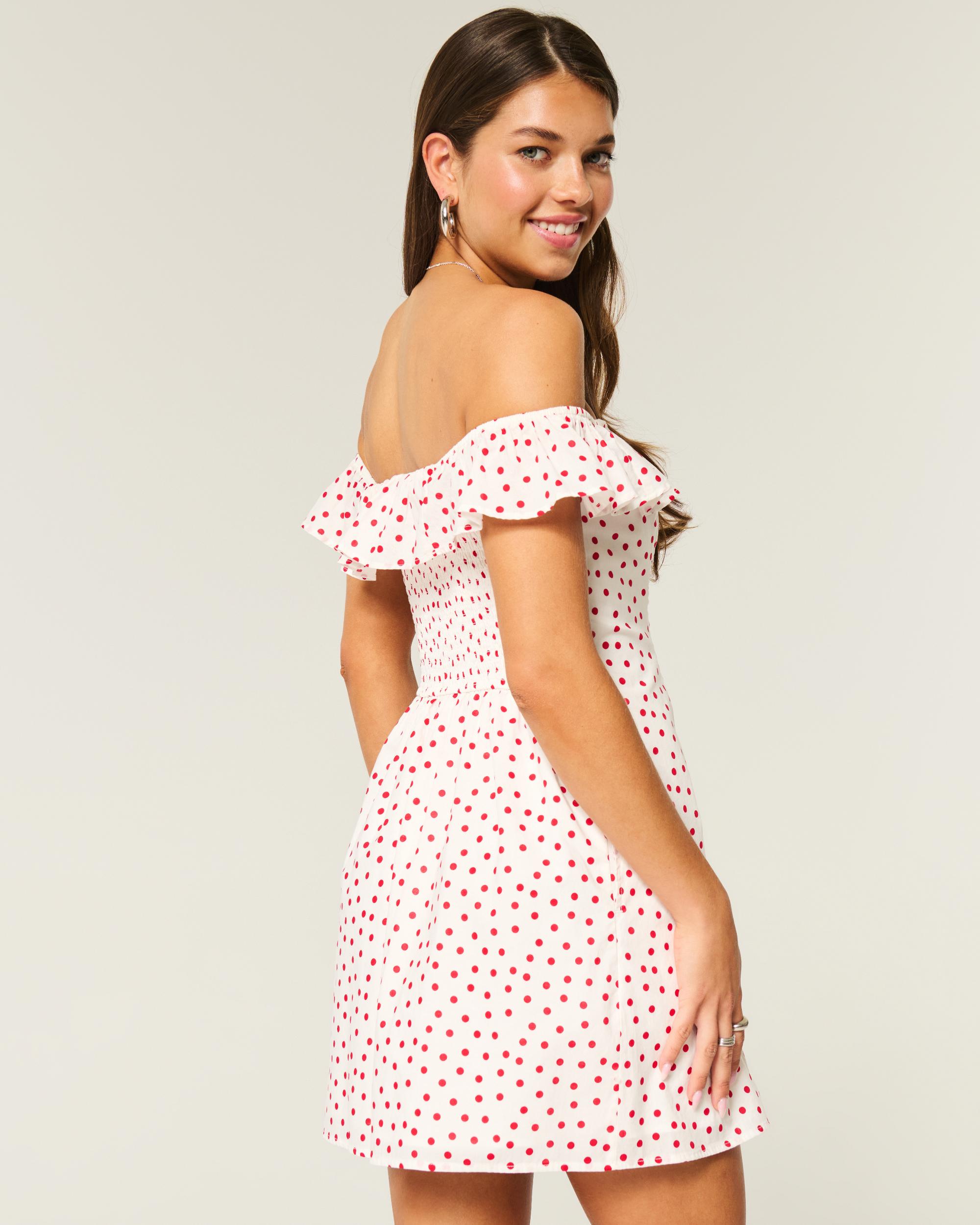 Off-the-Shoulder A-Line Ruffle Mini Dress Product Image