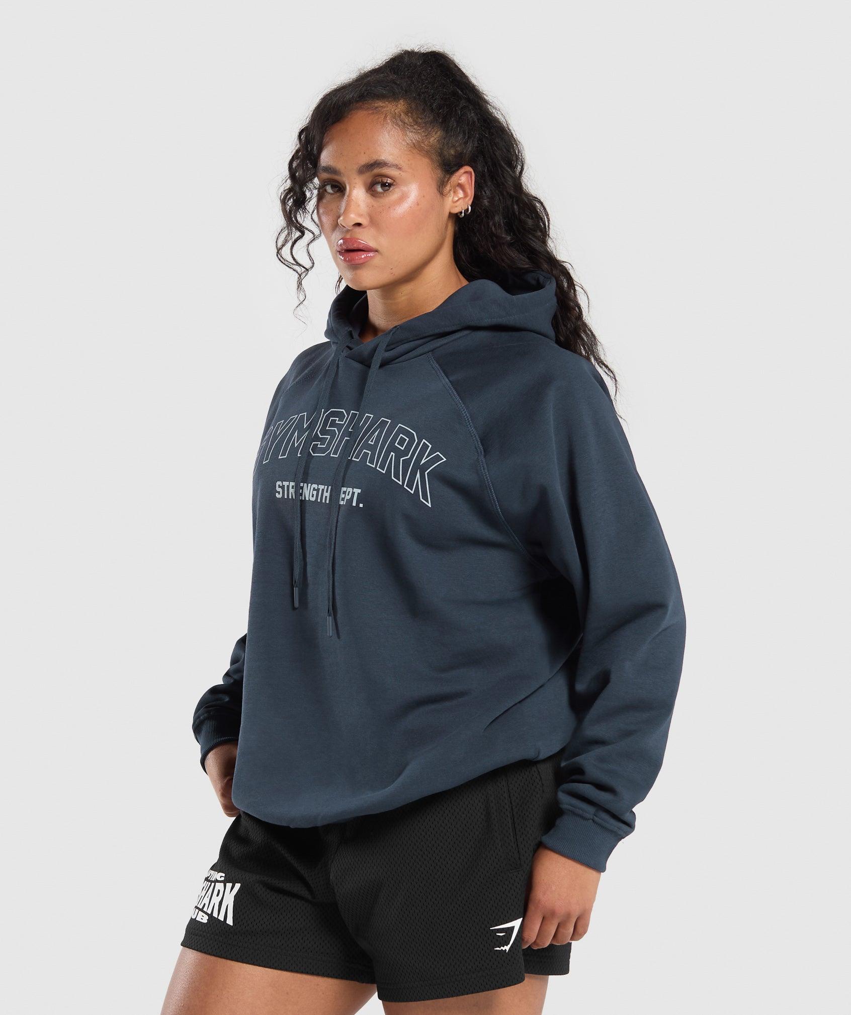 Gymshark Strength Department Oversized Hoodie - Heavy Blue Female Product Image