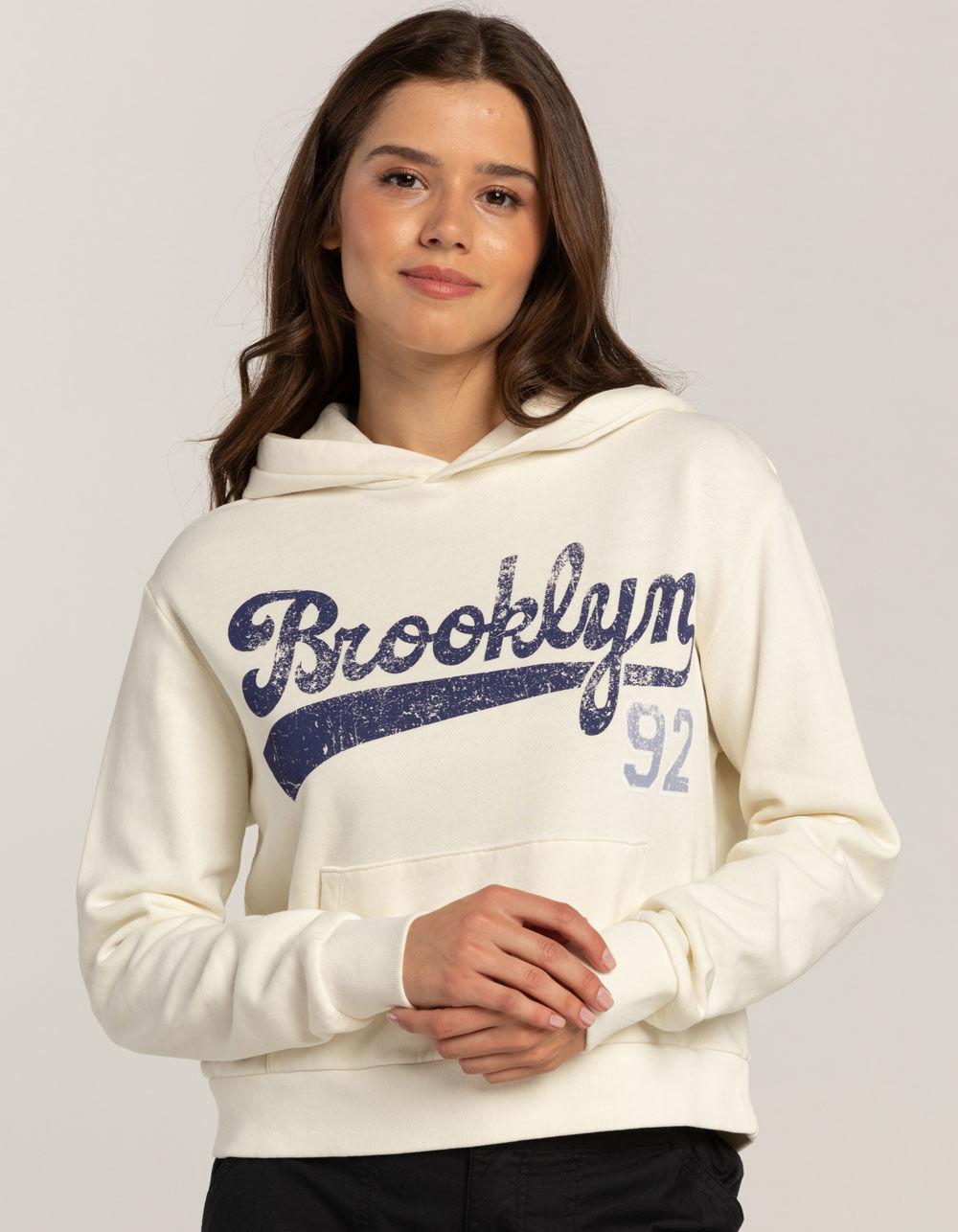FULL TILT Brooklyn Crop Womens Hoodie - CREAM Product Image