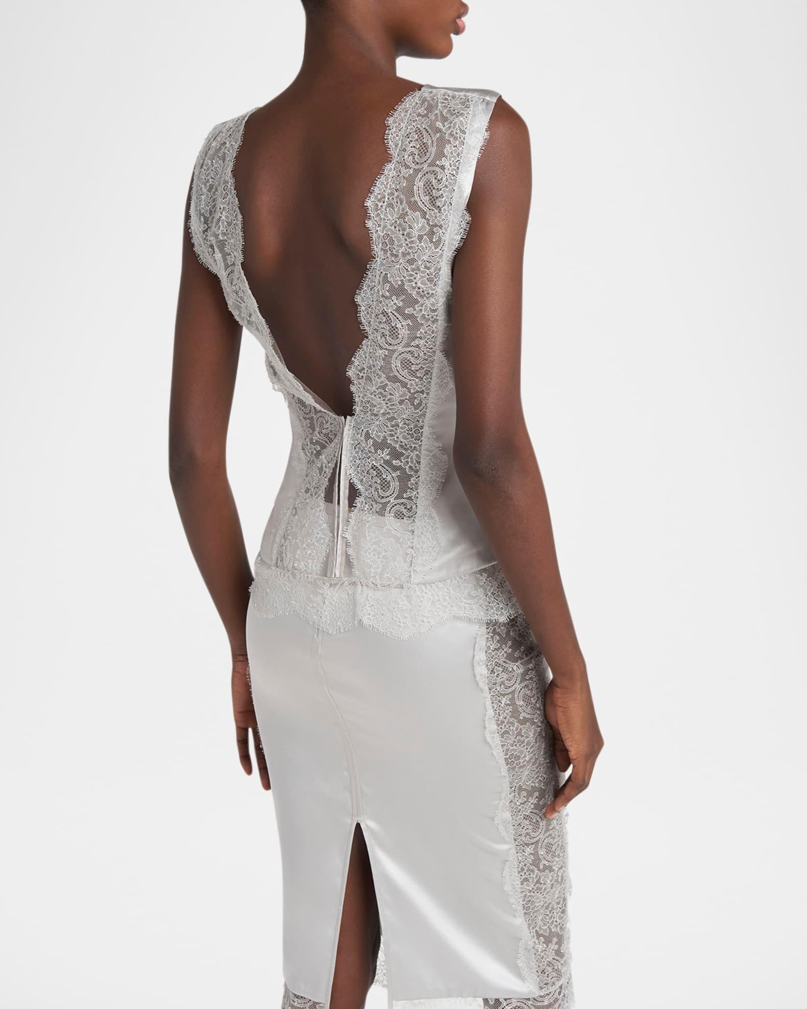 Satin and Lace Sleeveless Top Product Image