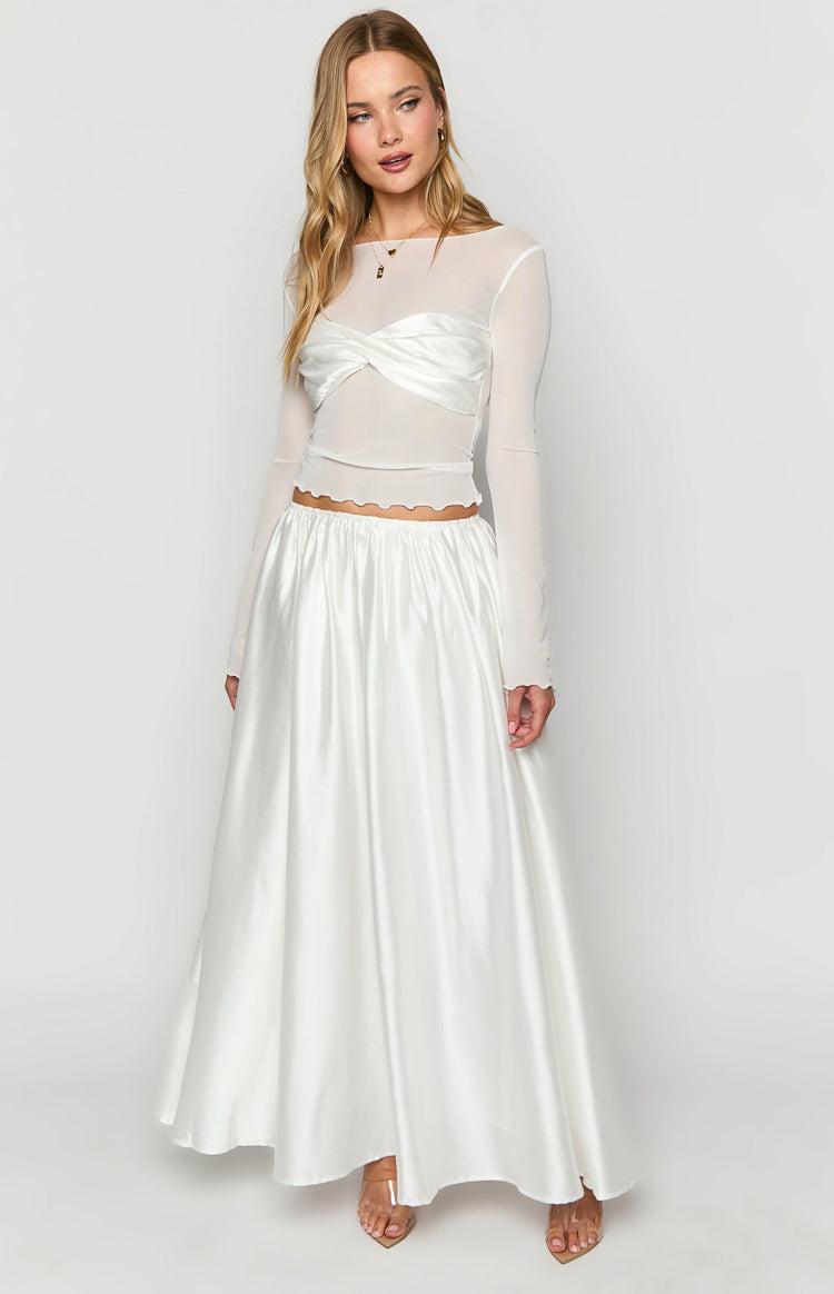 Clementine White Maxi Skirt Product Image