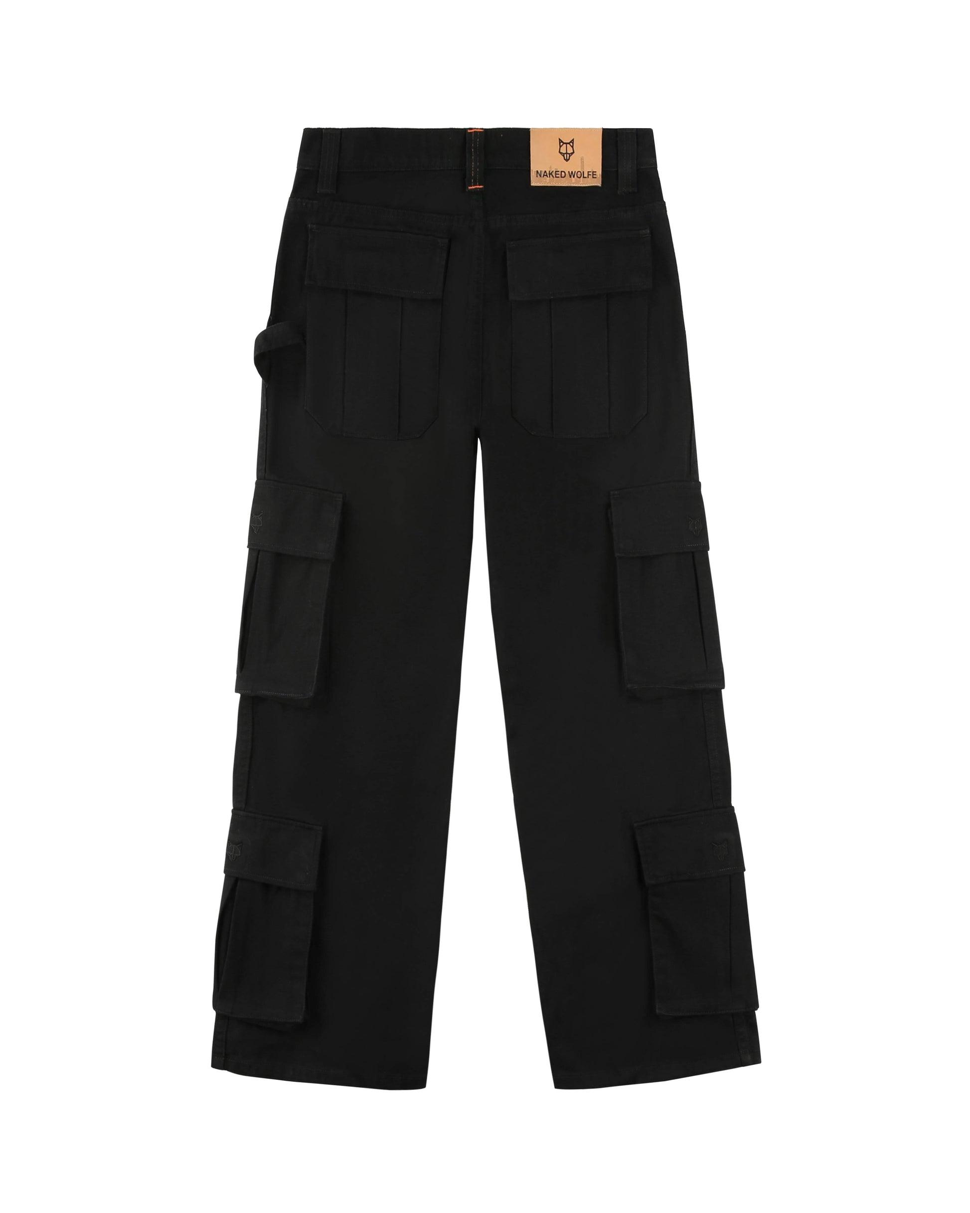 Baggy Pocket Cargo Pants Black Product Image