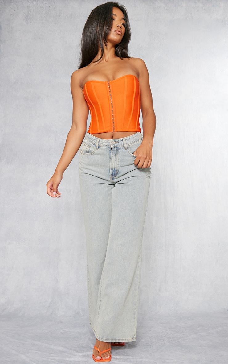Orange Bandage Hook And Eye Structured Corset Product Image