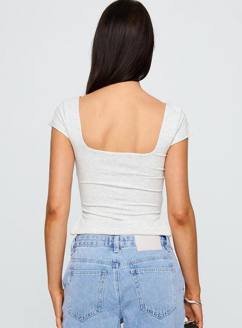 Rehna Short Sleeve Top Grey Marle Product Image