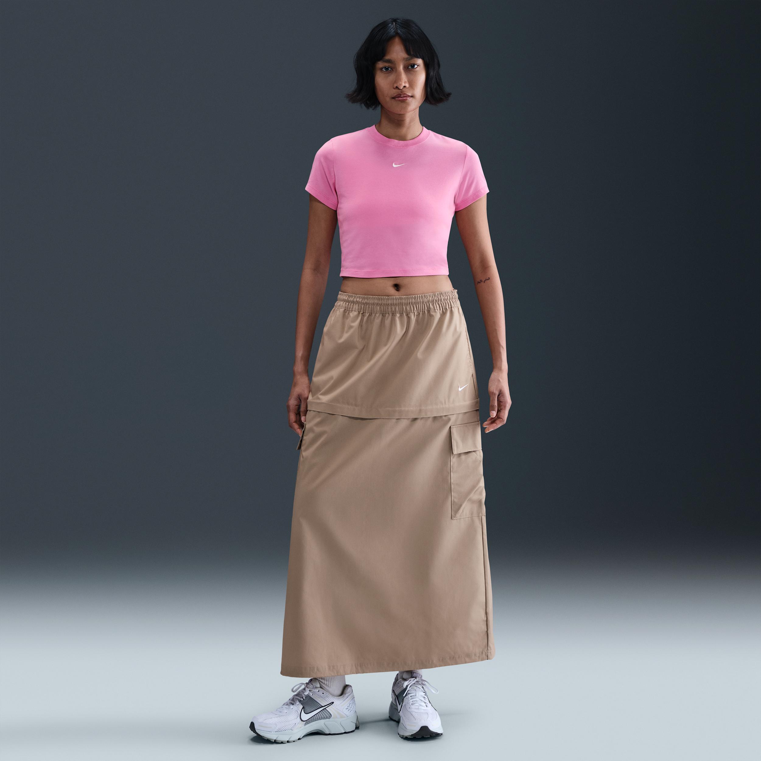 Womens Nike Sportswear Chill Knit Cropped T-Shirt | HF9538-675 Product Image