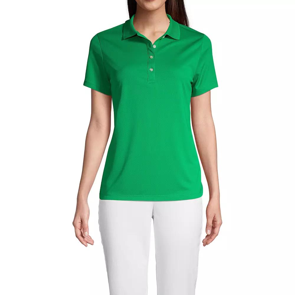 Women's Lands' End Short Sleeve Solid Active Polo Shirt,  Product Image