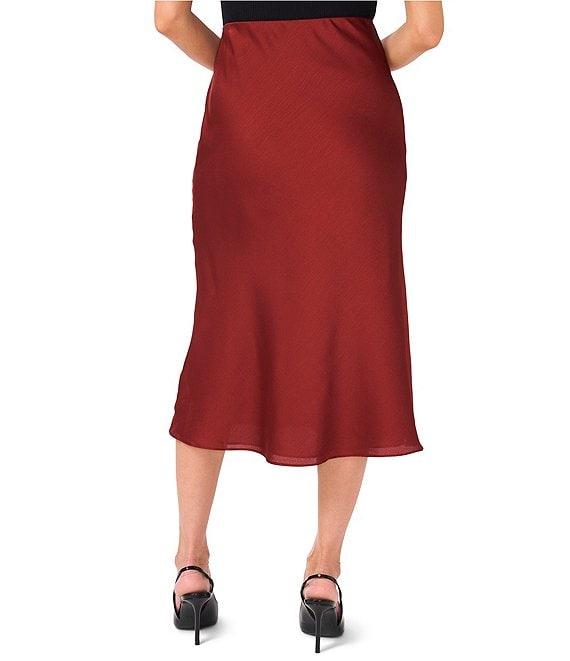 Vince Camuto Satin High Waisted Open Slit A-Line Slip Skirt Product Image