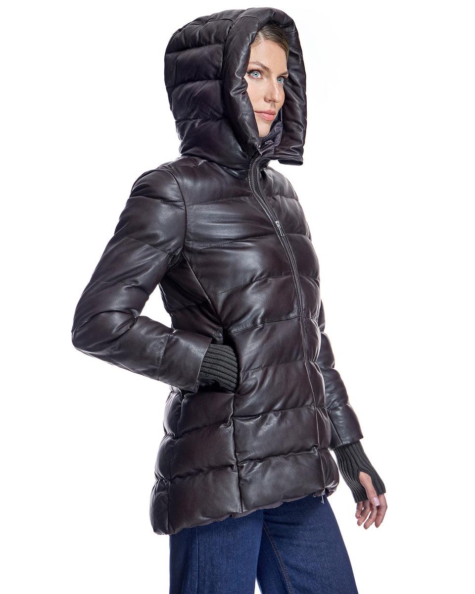 Down-filled Leather Jacket Product Image