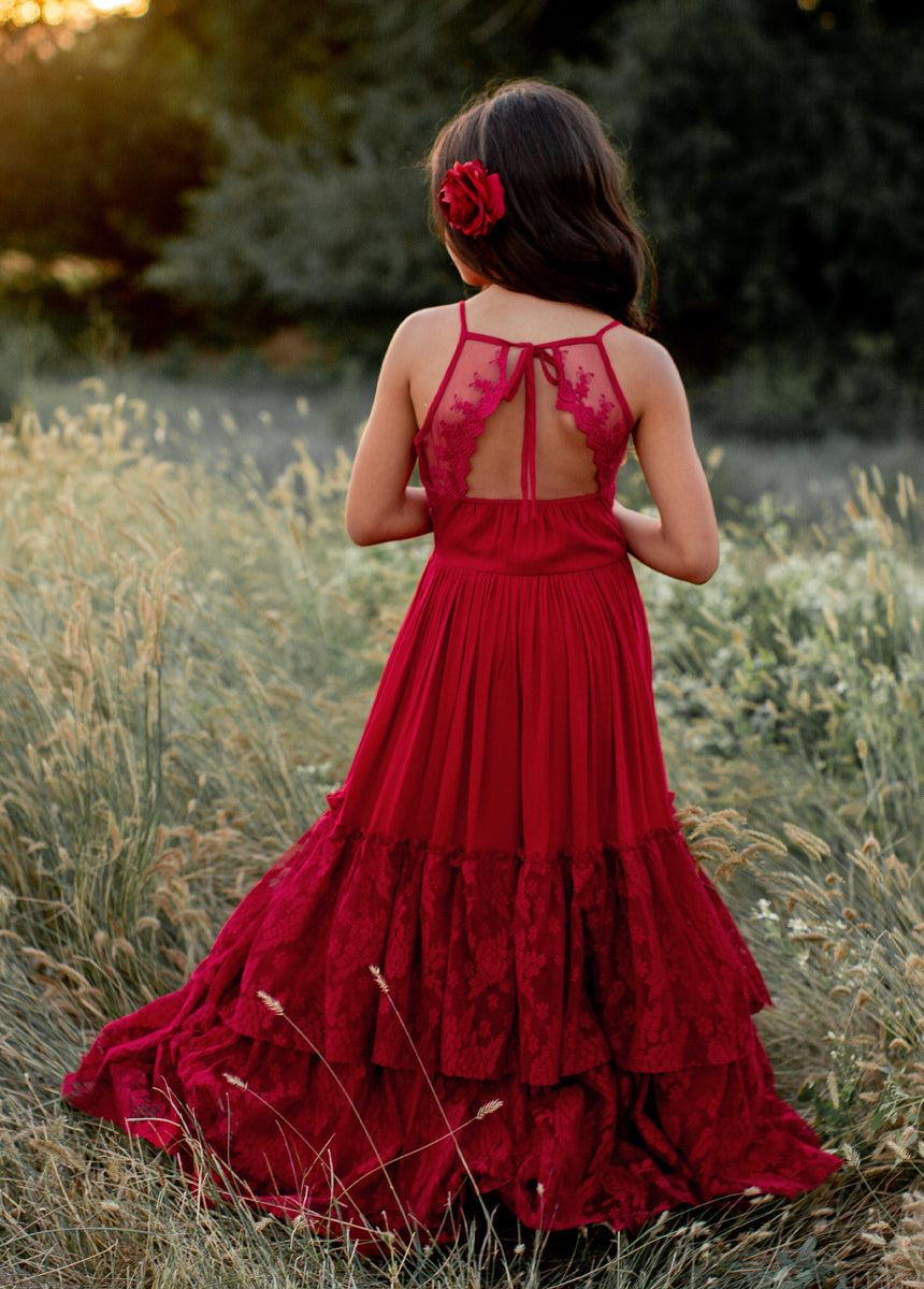 Catrin Dress in Crimson Girls Product Image