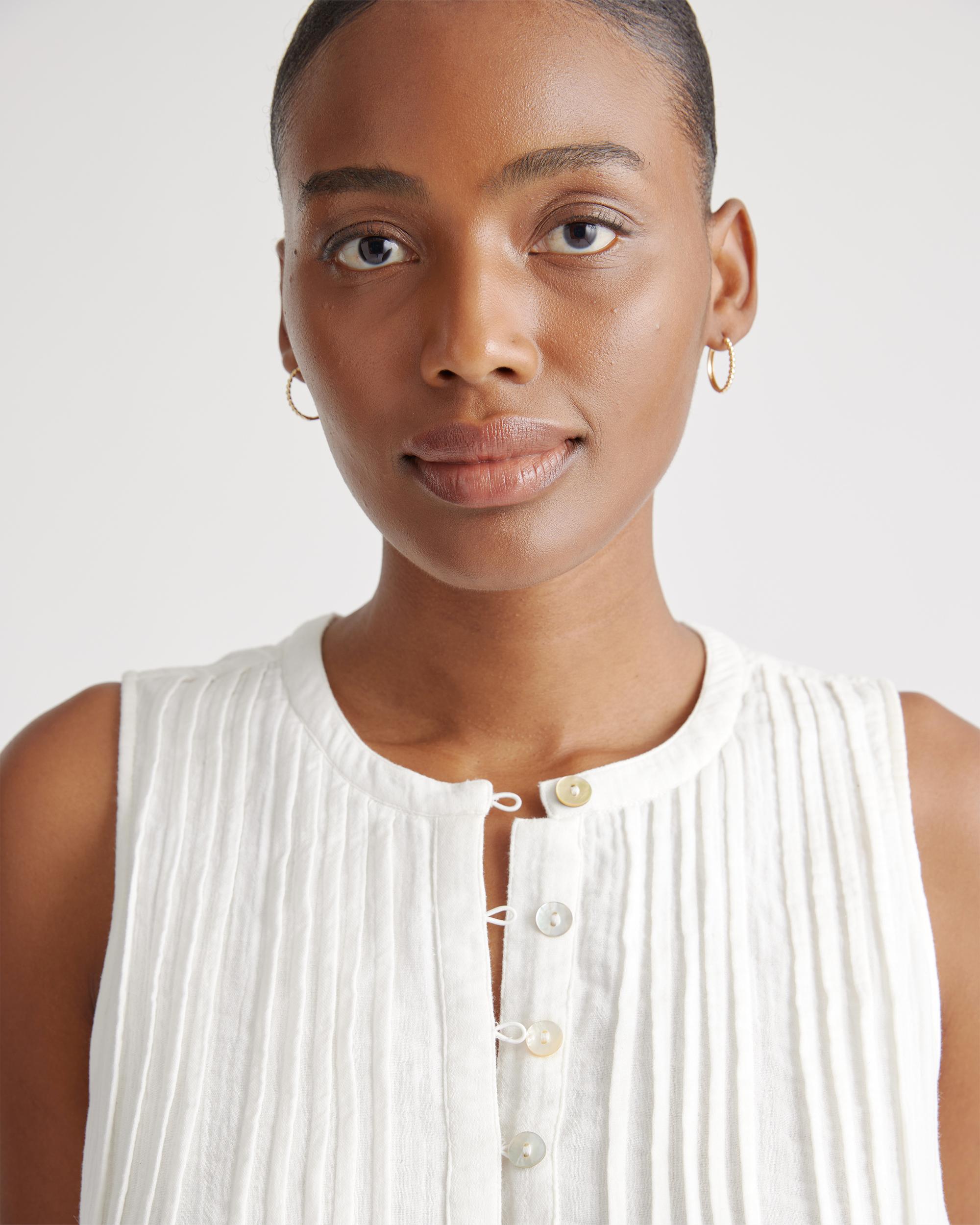 Quince | Women's Gauze Sleeveless Swing Dress Size XS, Organic Cotton Product Image