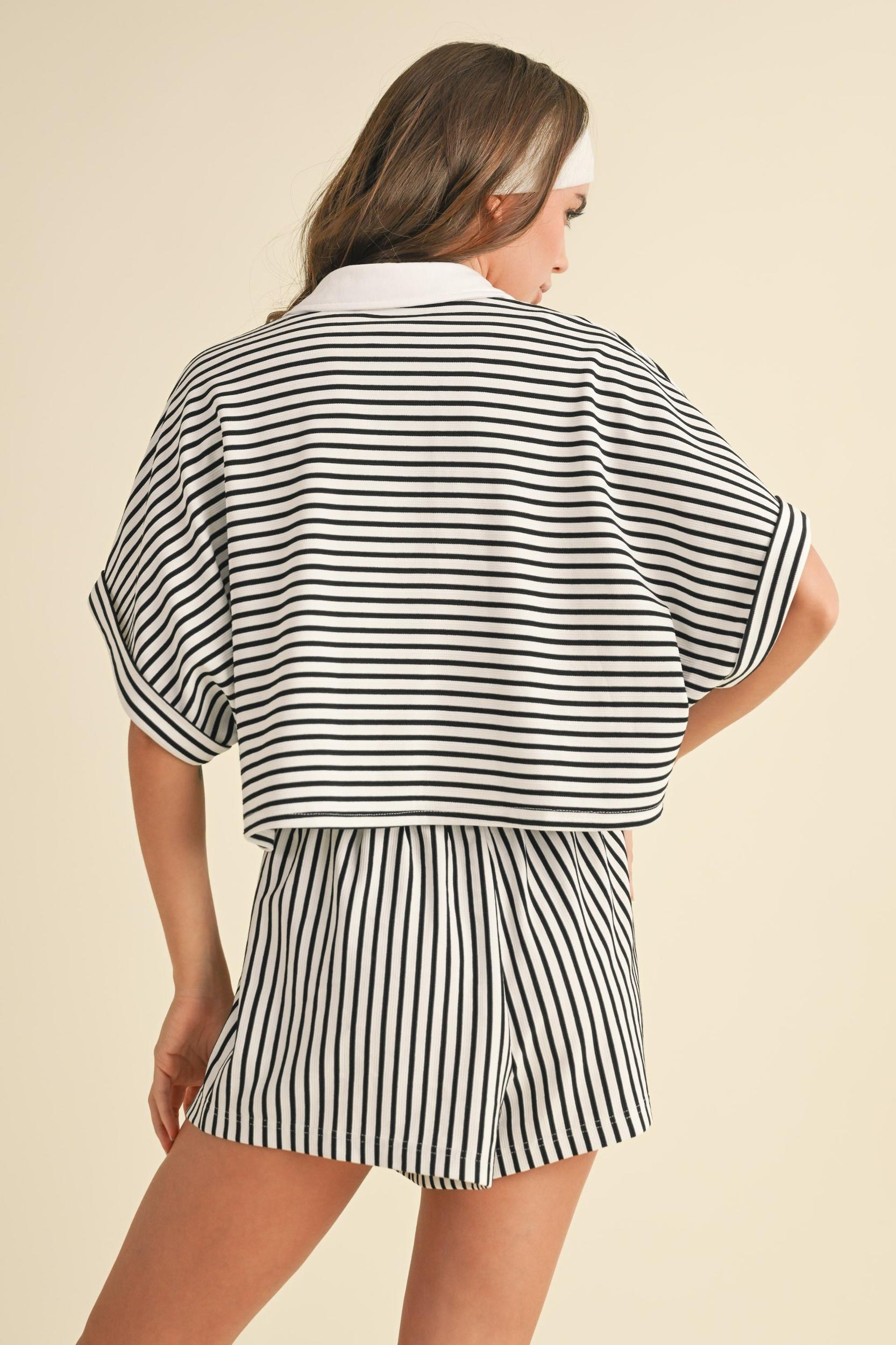 Striped Polo Lounge Set Product Image