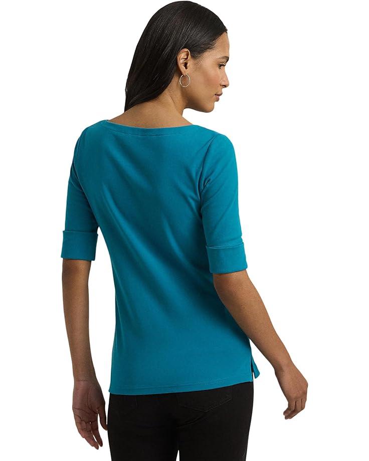 Stretch Cotton Boatneck Top Product Image