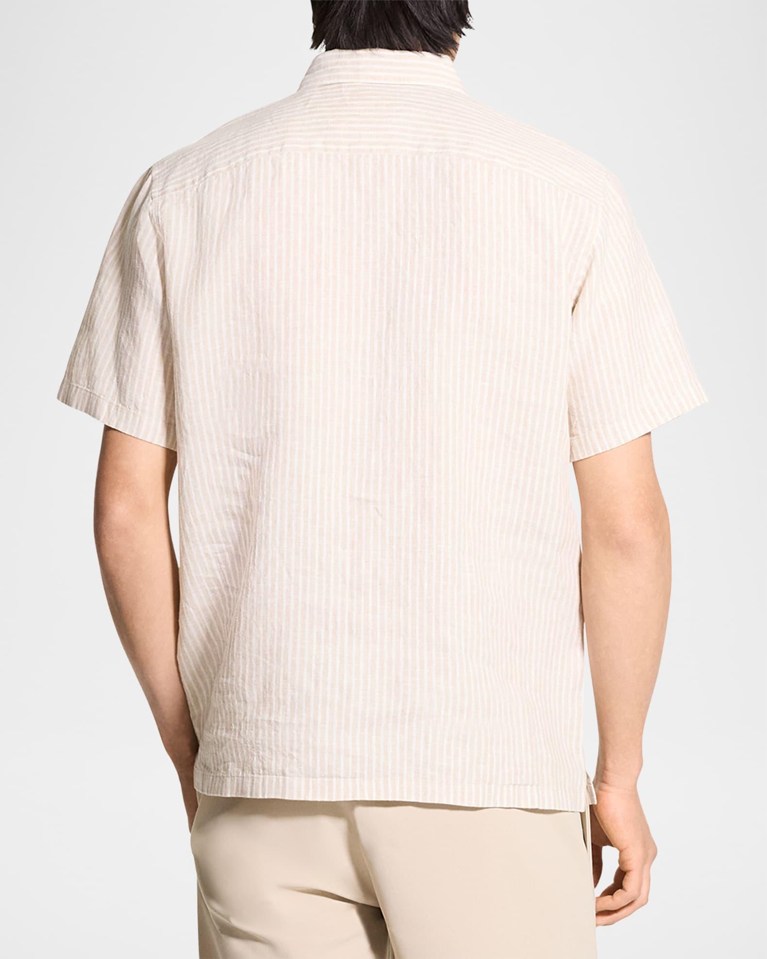 Men's Irving Linen Summer Stripe Short-Sleeve Shirt Product Image