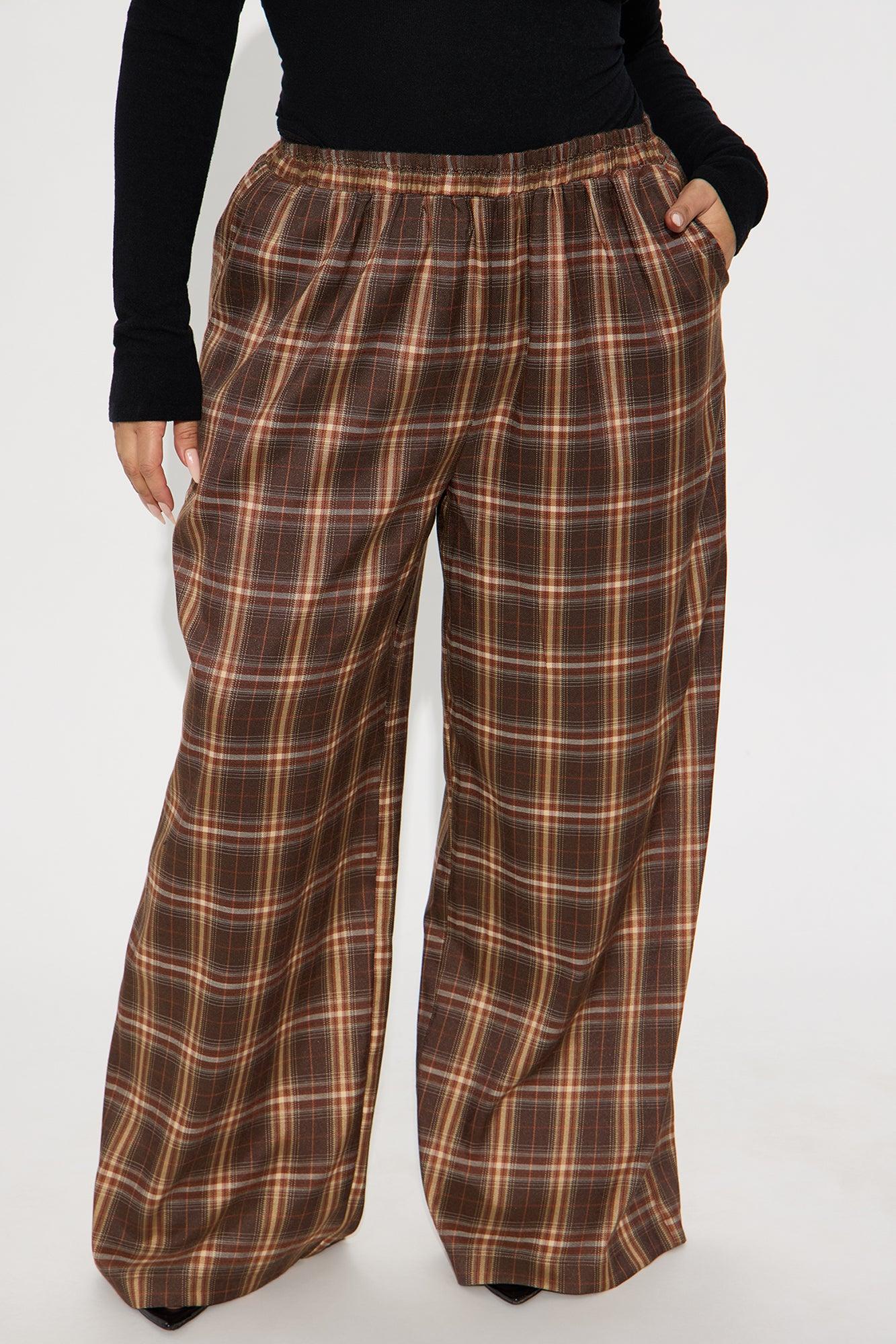 Comfort Zone Plaid Boxer Pant - Brown/combo Product Image