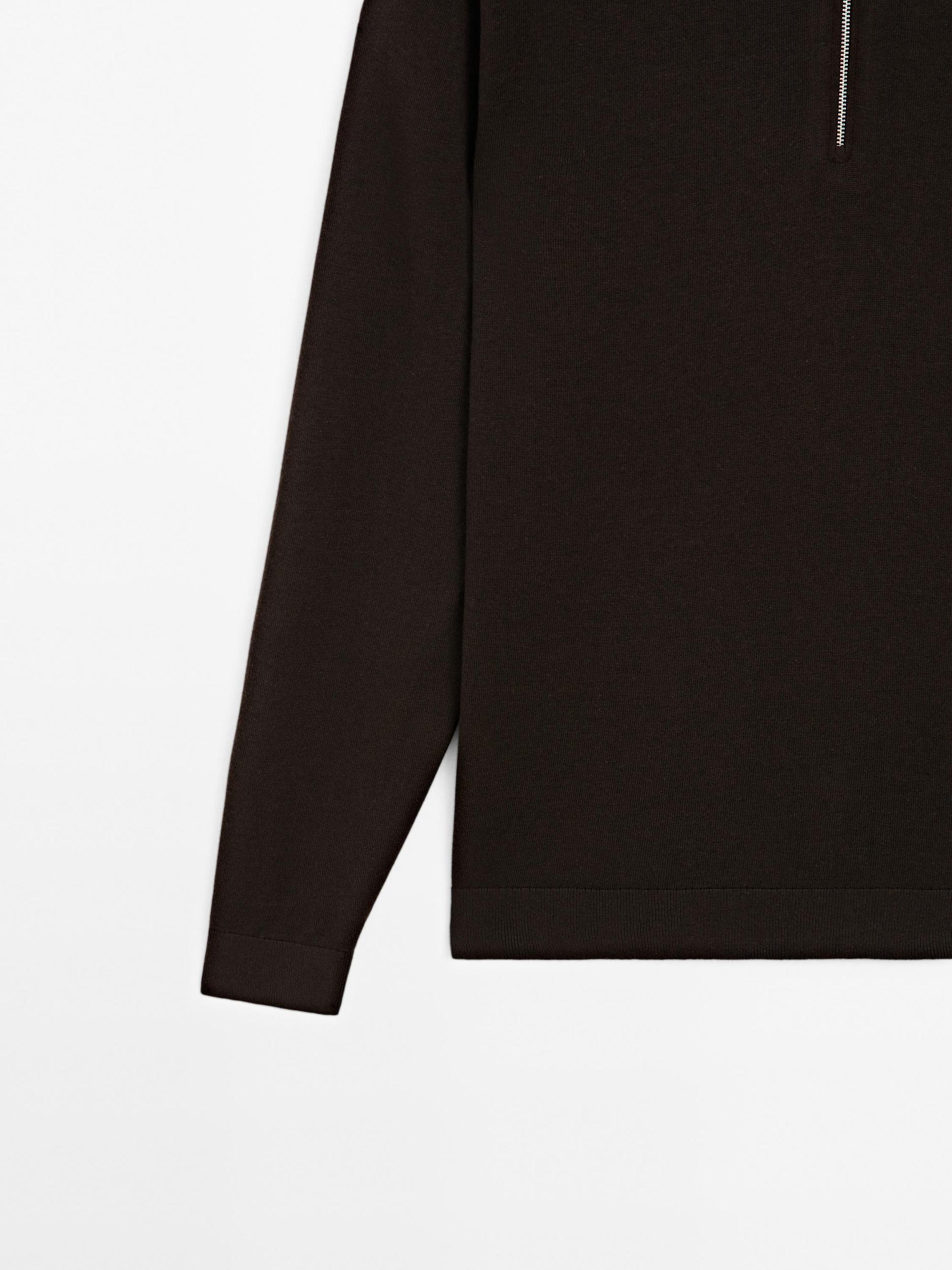 Knit polo sweater with zip Product Image