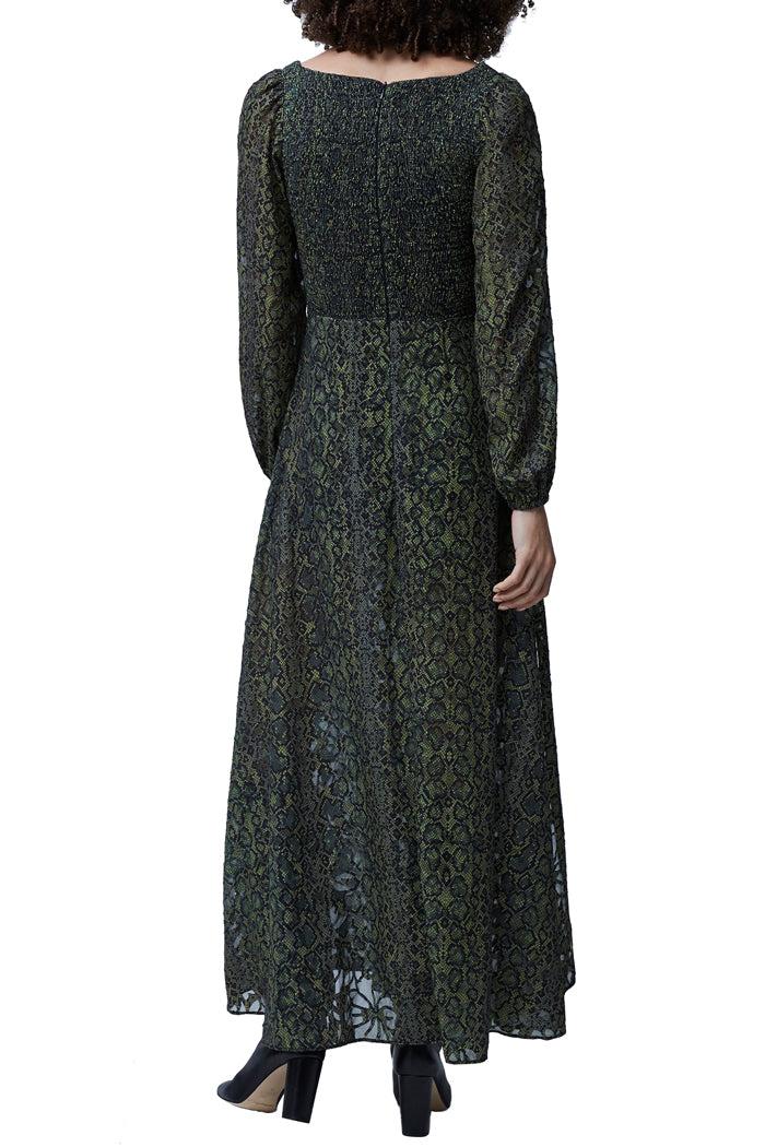 Green Multi Smocked Maxi Dress Product Image