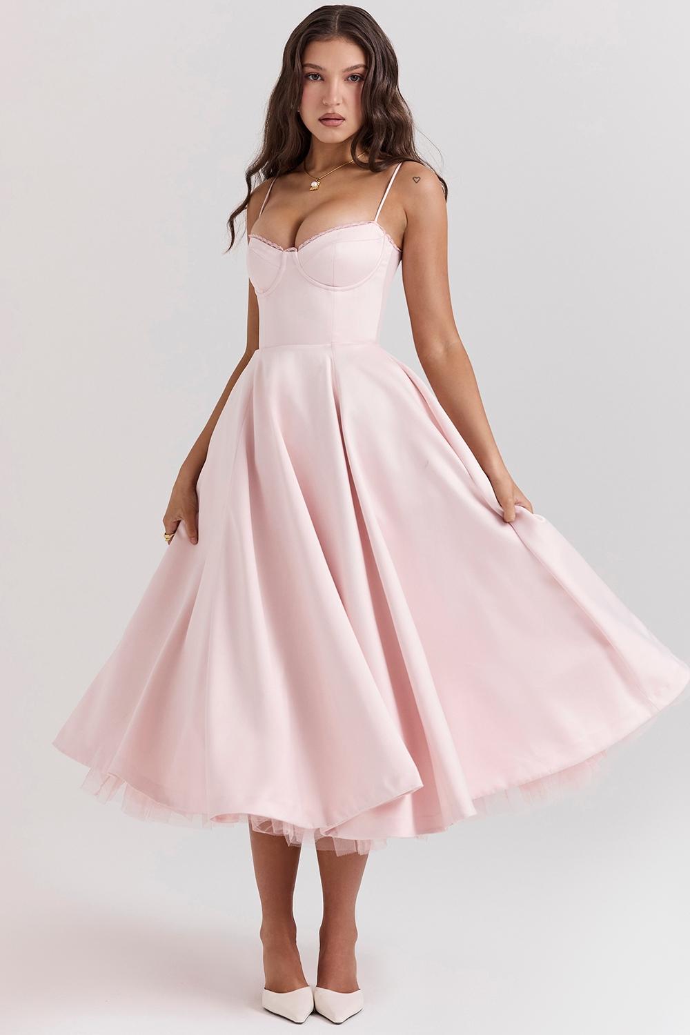 Mademoiselle  ballerina pink midi dress Product Image