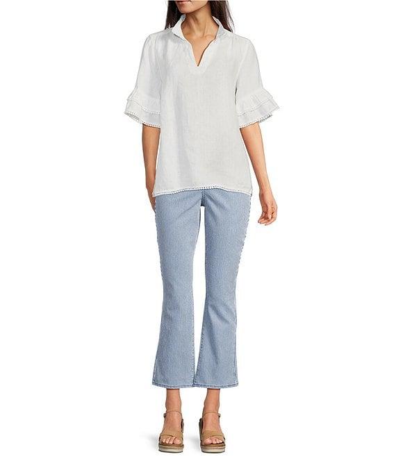 NYDJ Billie Stretch Denim Stripe Bootcut Ankle Jeans Product Image