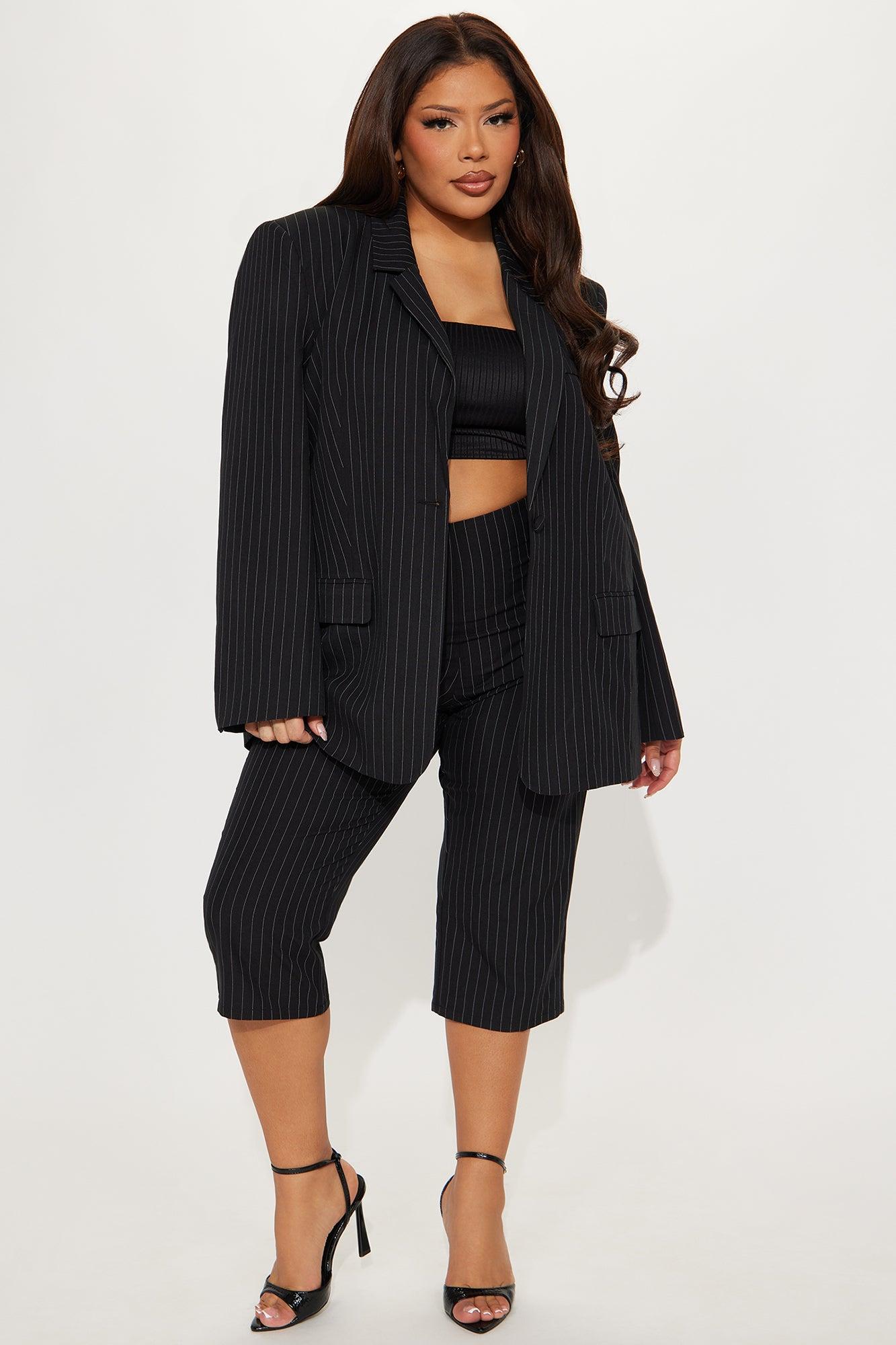 Case Closed Blazer Capri Set - Black Product Image