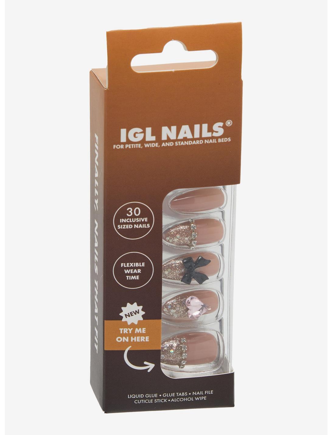 IGL Nails Glitter Bow Heart Press On Nails Product Image