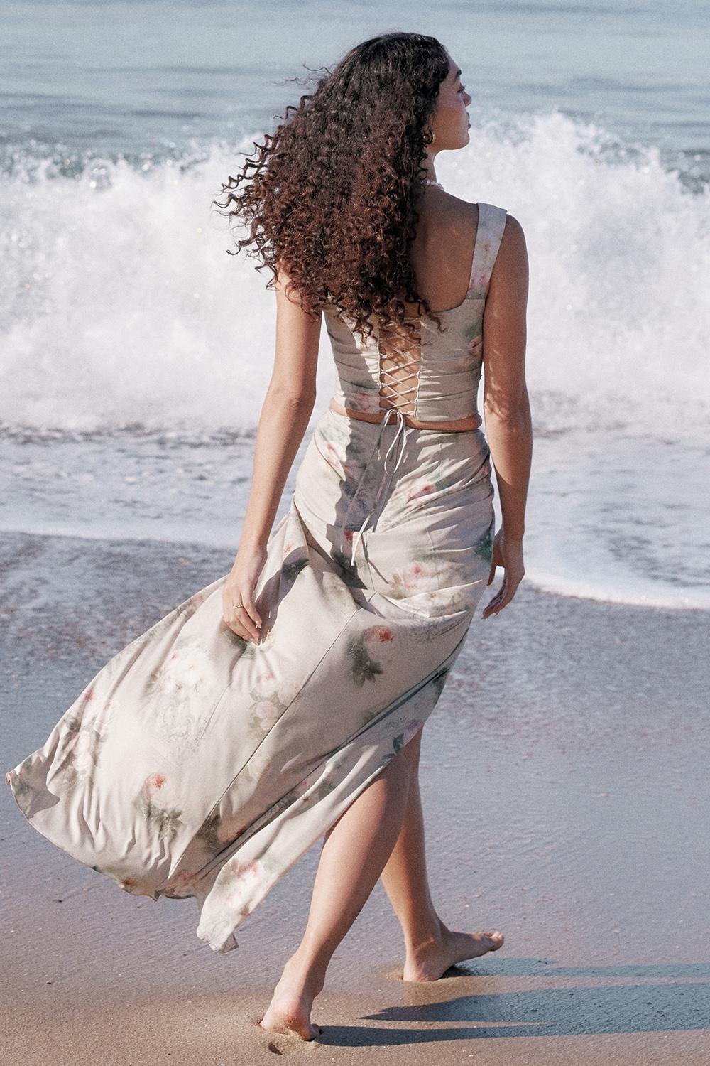 Vesper  vintage floral maxi skirt Product Image