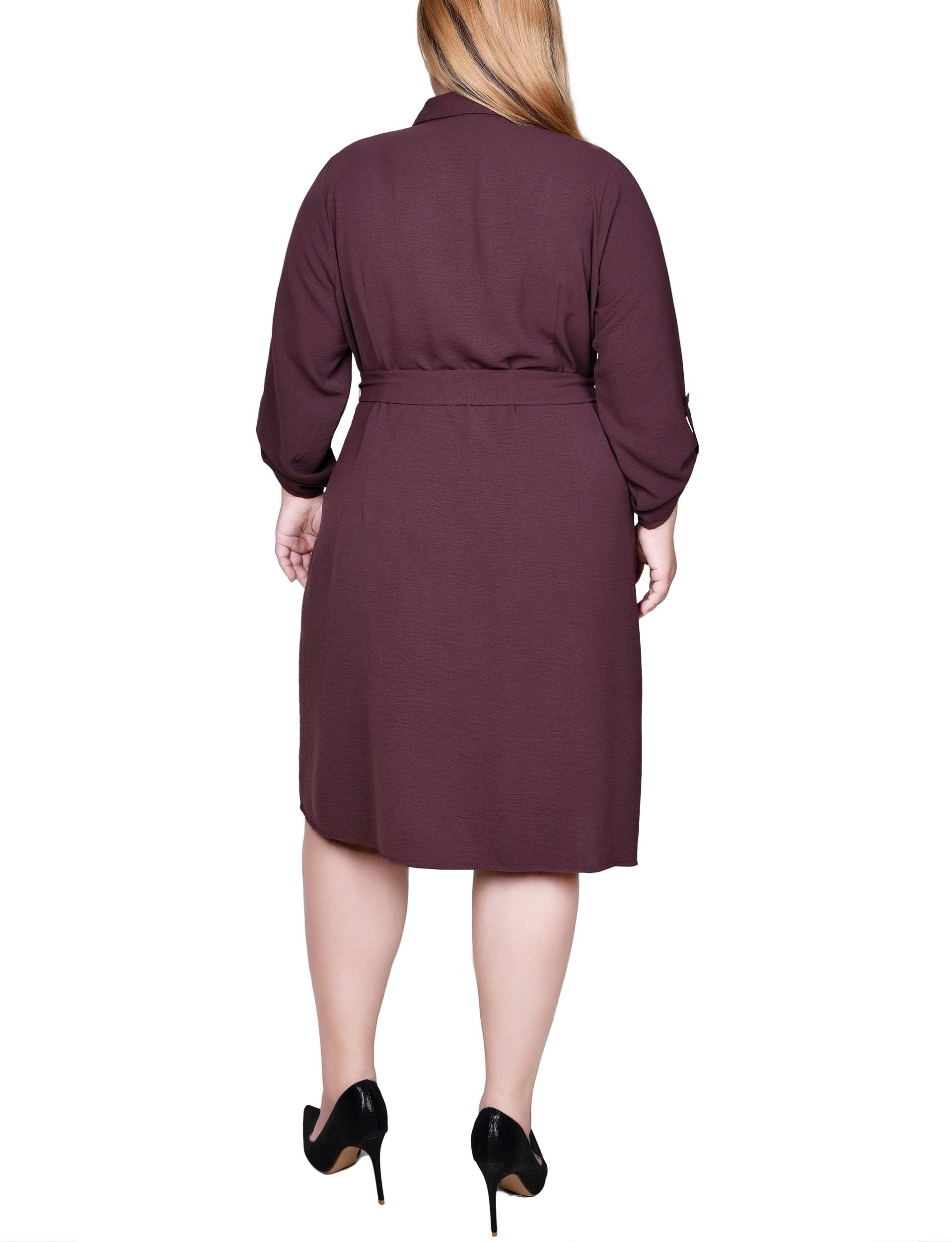 Fudge Long Roll Tab Sleeve Shirtdress - Plus Product Image
