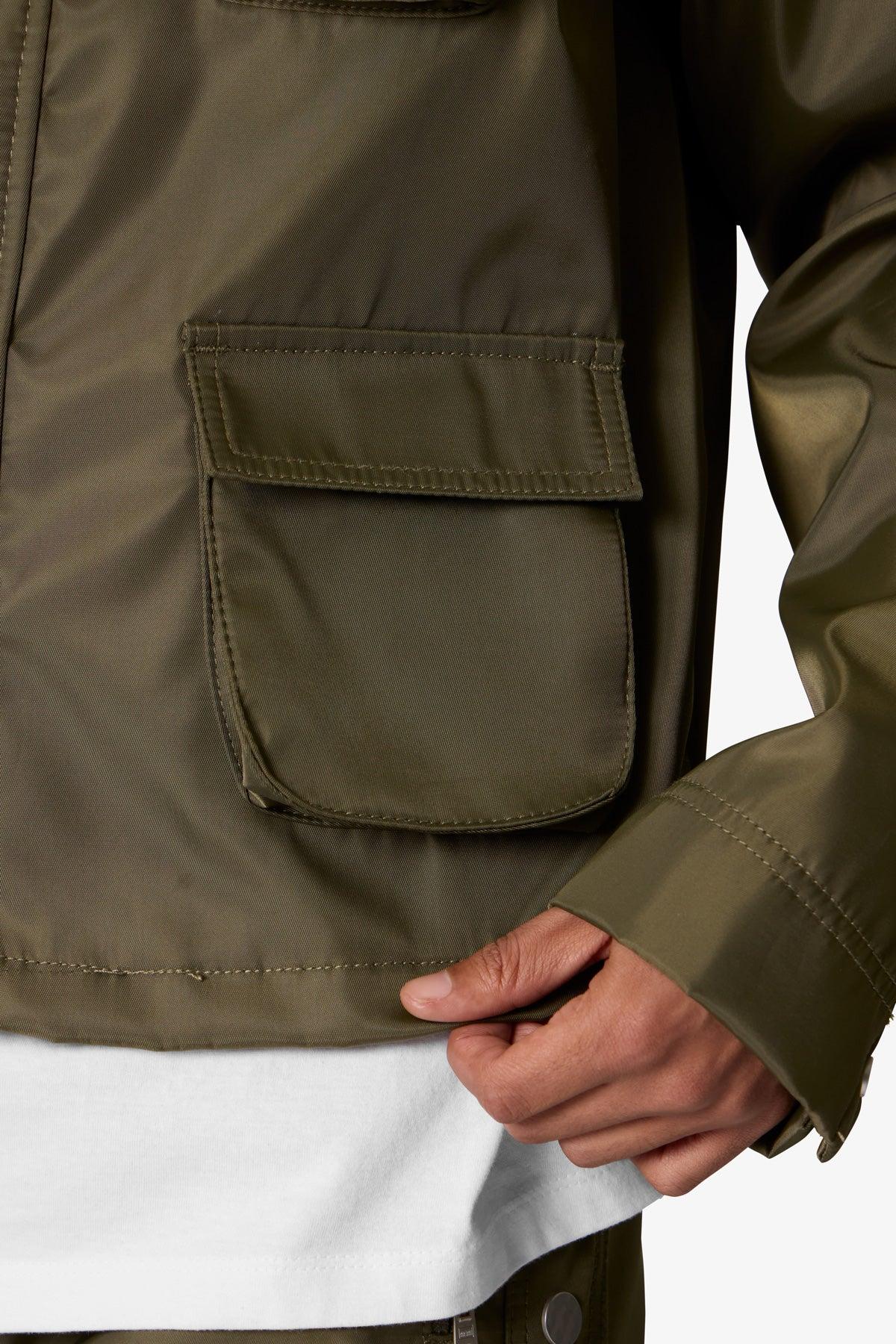 Snap Cargo Work Jacket - Olive Product Image
