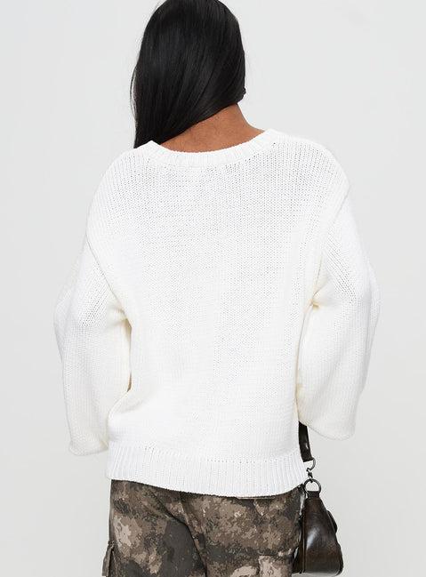 Summer 77 Knit Sweater White / Green Product Image