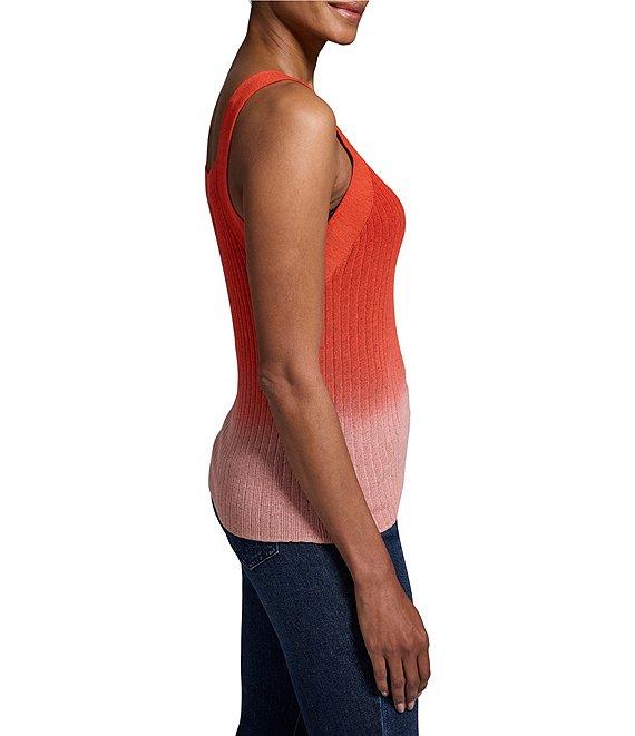 NIC + ZOE Luxe Rib Knit Ombre Square Neck Sleeveless Tank Product Image