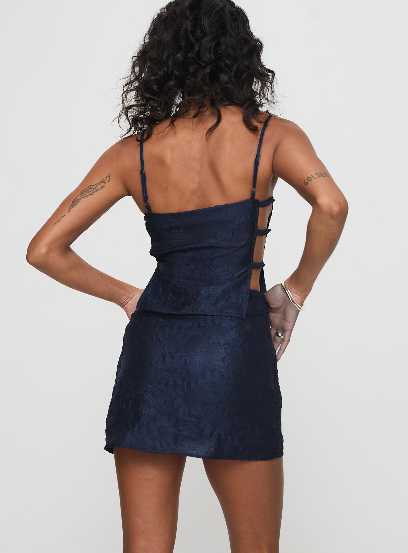 Floral Jacquard Mini Set Navy Product Image