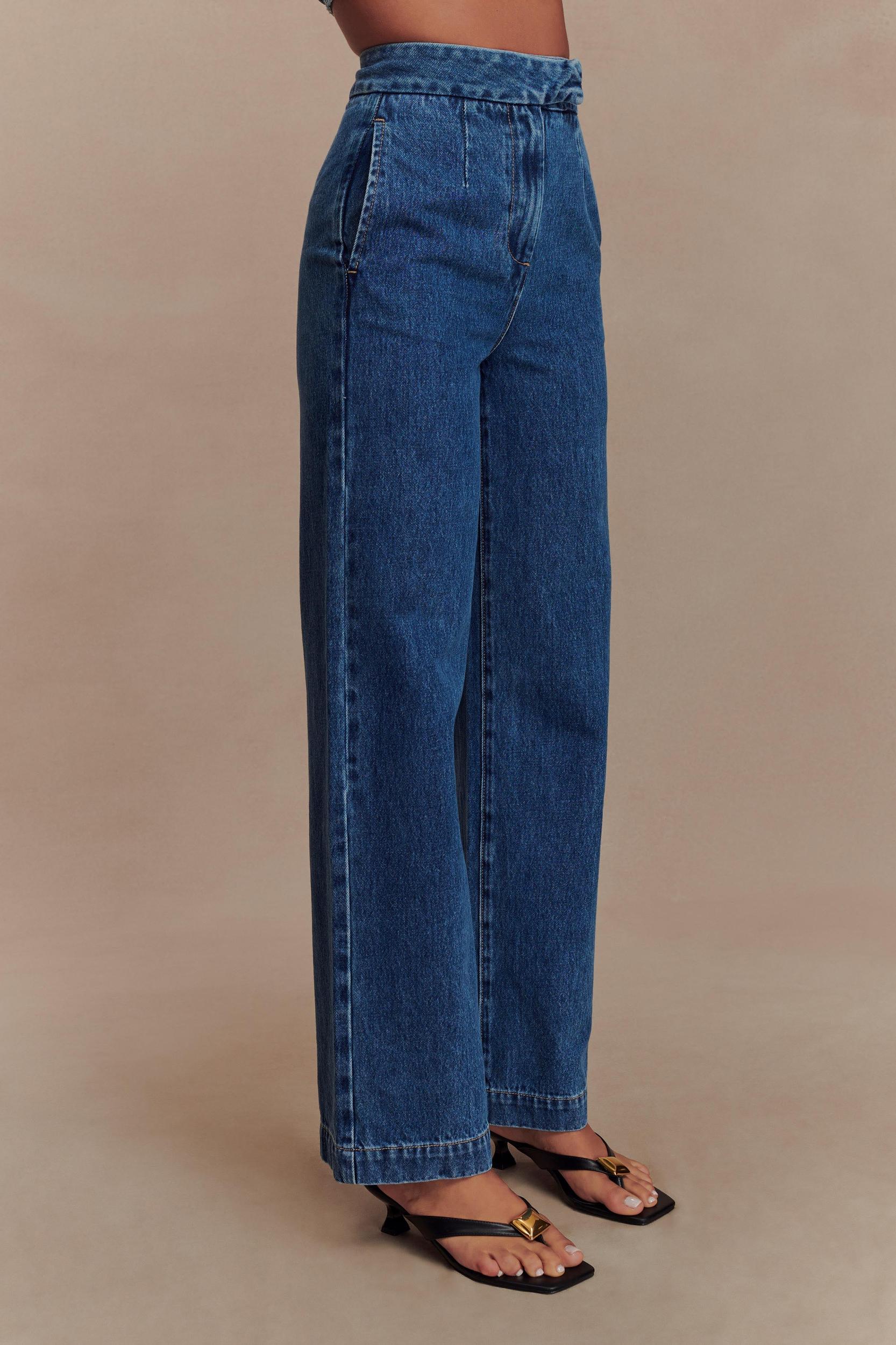 Rayne Wide Leg Denim Jeans - 90'S Blue Product Image