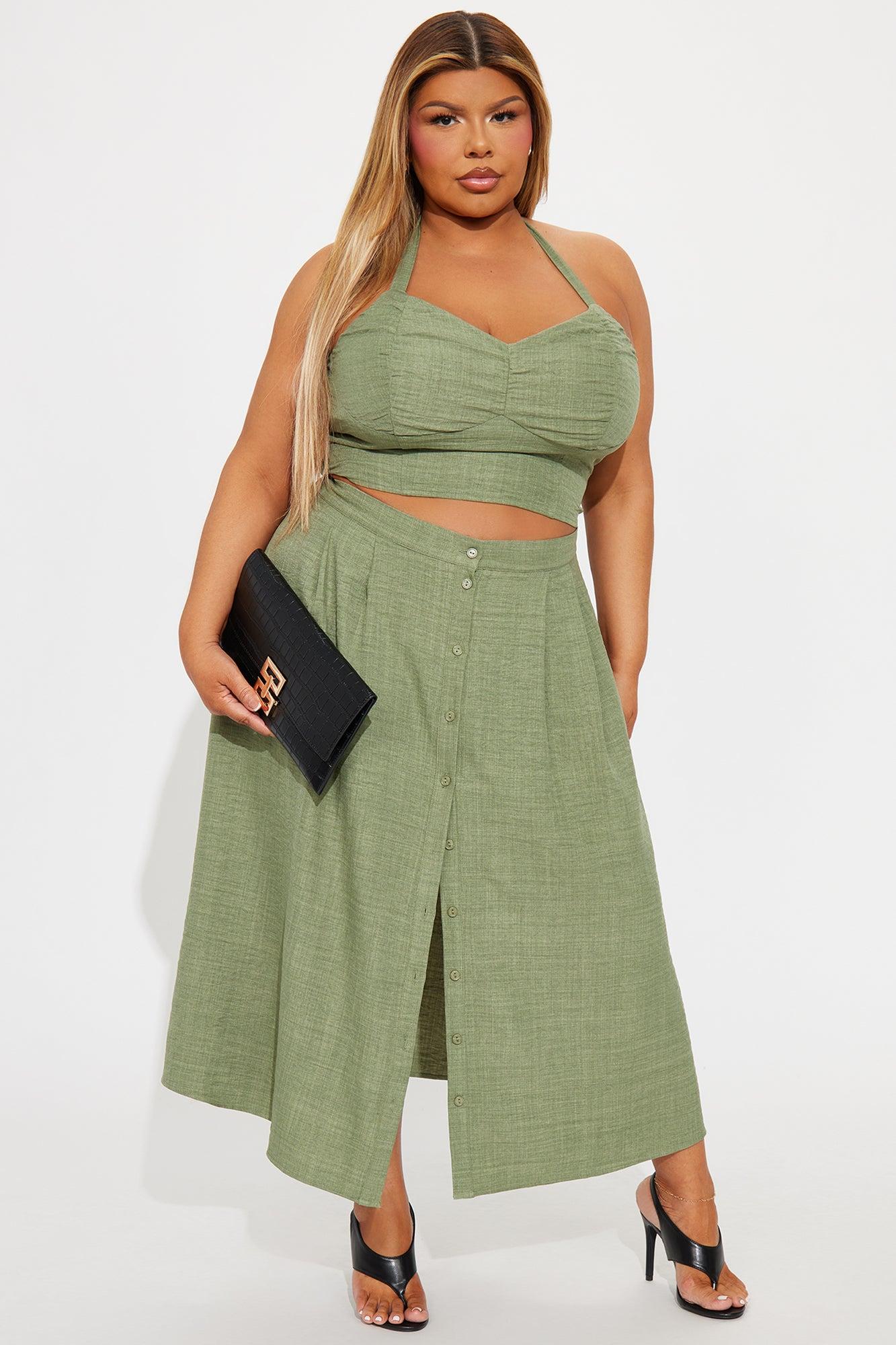 Marina Skirt Set - Olive Product Image