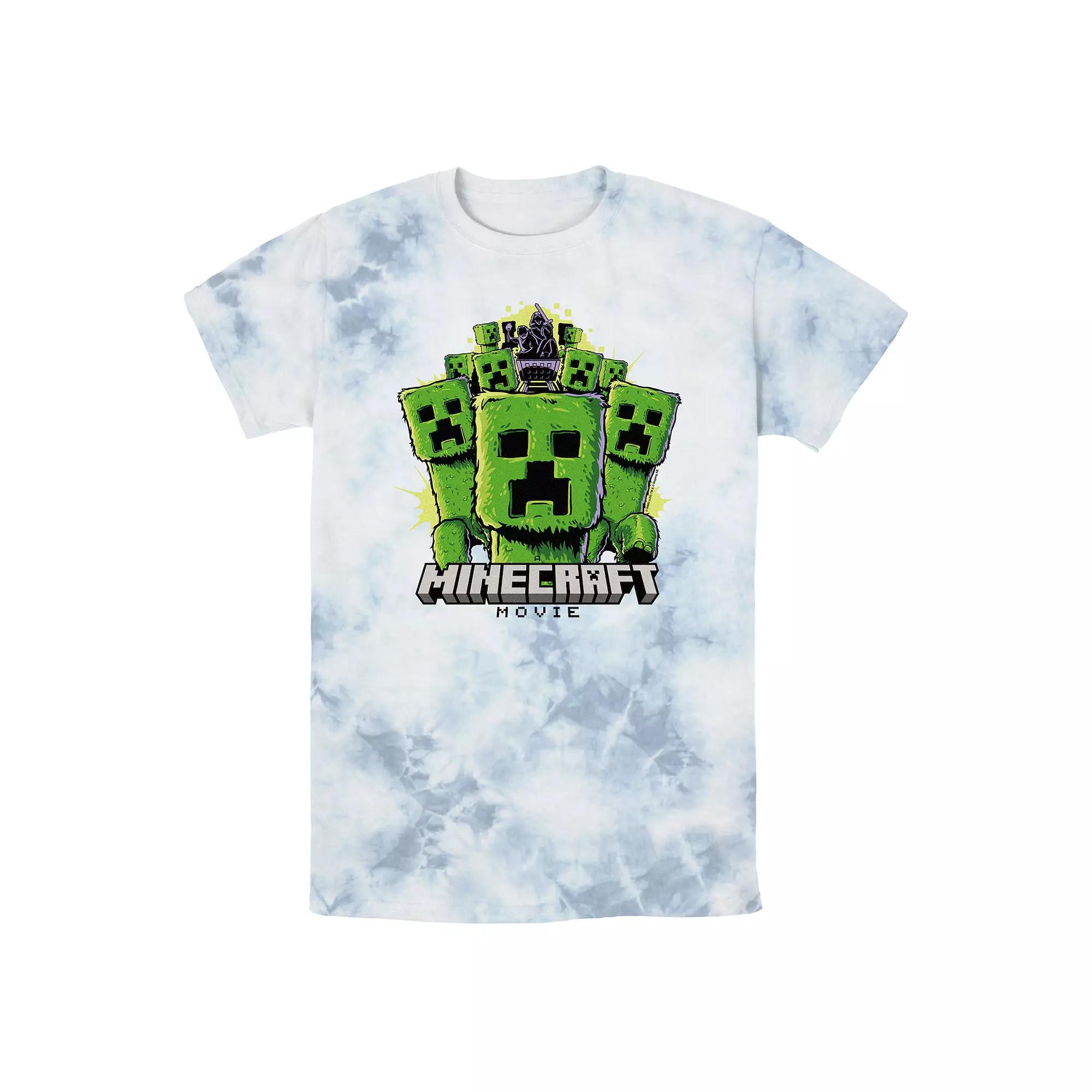 Men's Minecraft Movie Creeper Mob Bombard Wash Graphic Tee,  Product Image