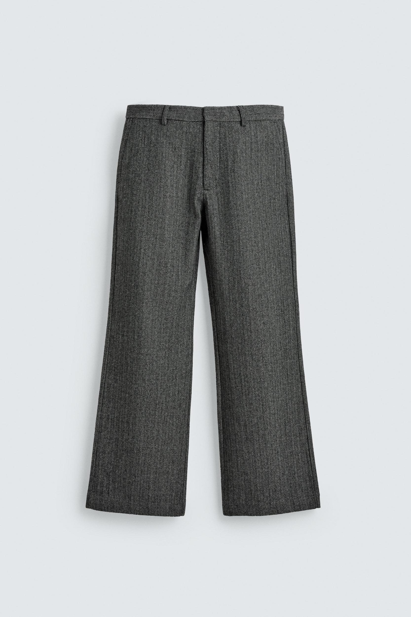 HERRINGBONE WOOL BLEND SUIT PANTS Product Image