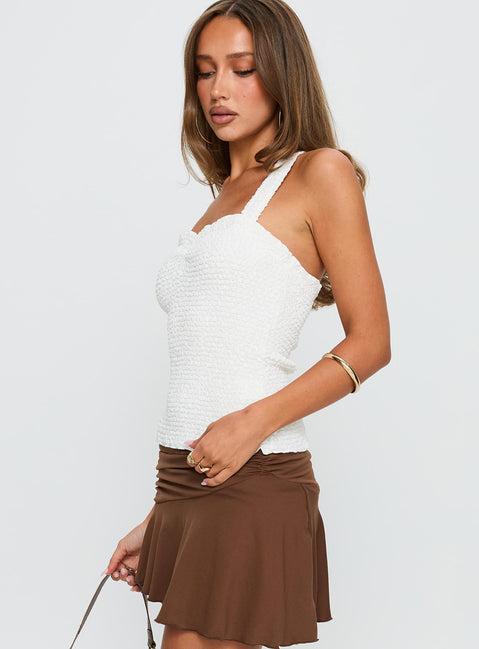 Summer Afternoons Halter Top White Product Image