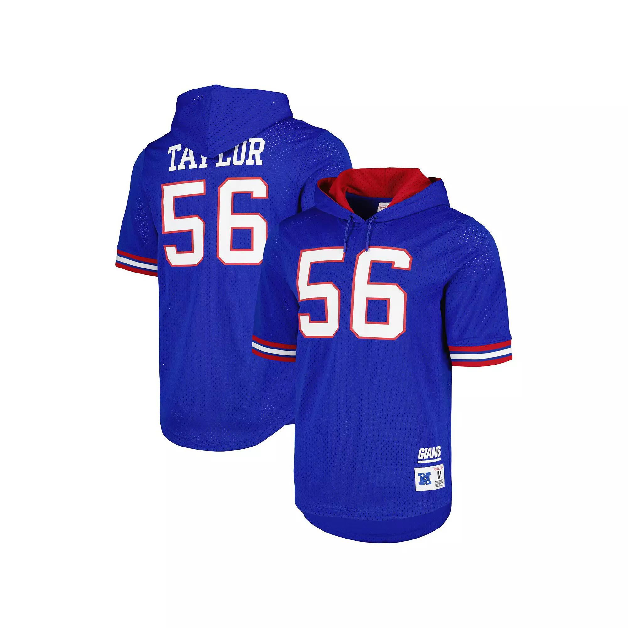 Men's Mitchell & Ness Lawrence Taylor Royal New York Giants Retired Player Name & Number Mesh Hoodie T-Shirt,  Product Image