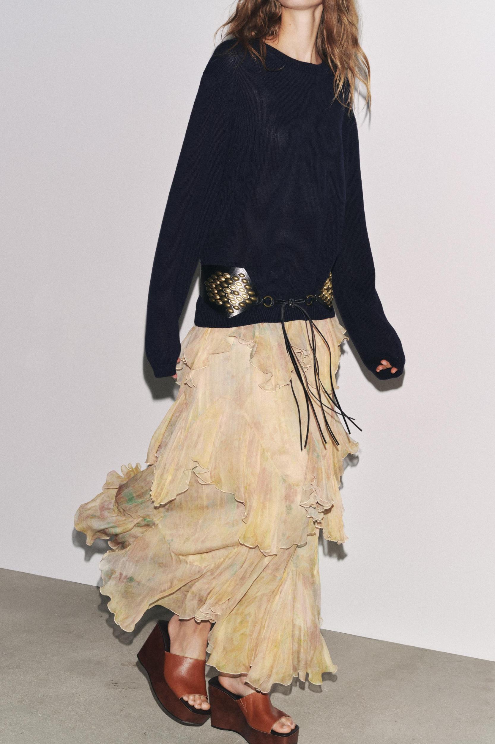 ZW COLLECTION PRINTED RUFFLE SKIRT Product Image