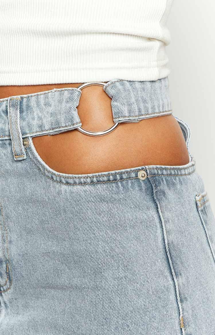 Blue Blaze Mid Wash Denim Cut Out Jeans Baby Product Image