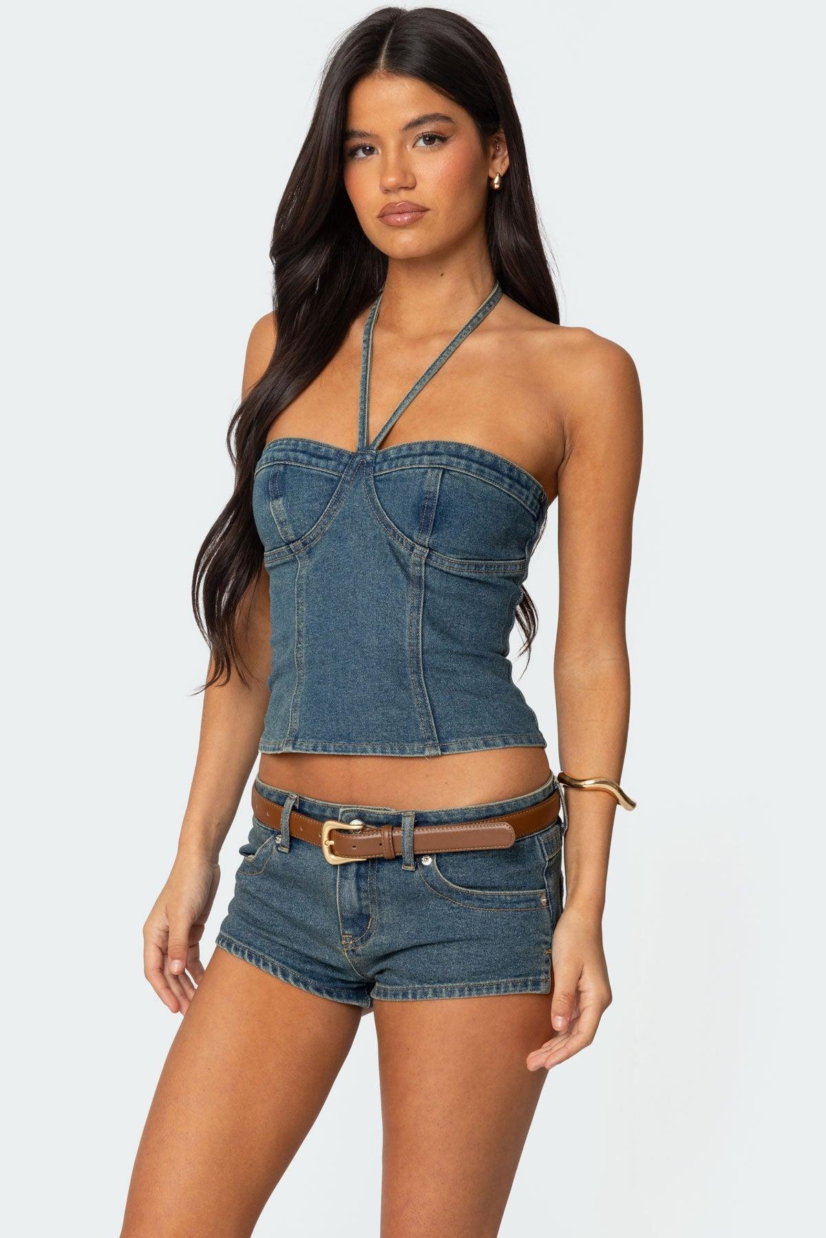 Jagger Denim Halter Top Product Image