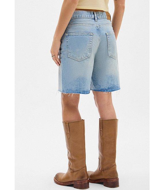 BDG Urban Outfitters Harden Mid Rise 7#double; Inseam Raw Hem Denim Shorts Product Image