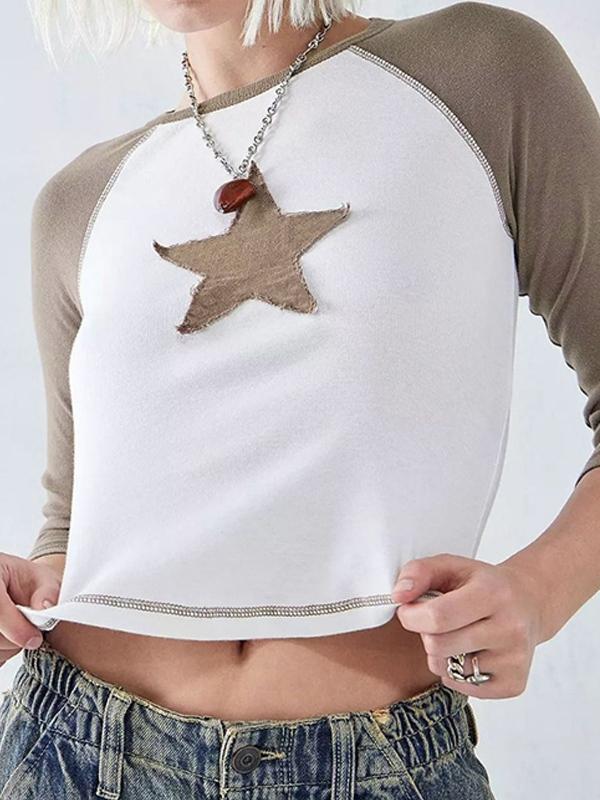 Street Star Patch Raglan Long Sleeve Tee Product Image