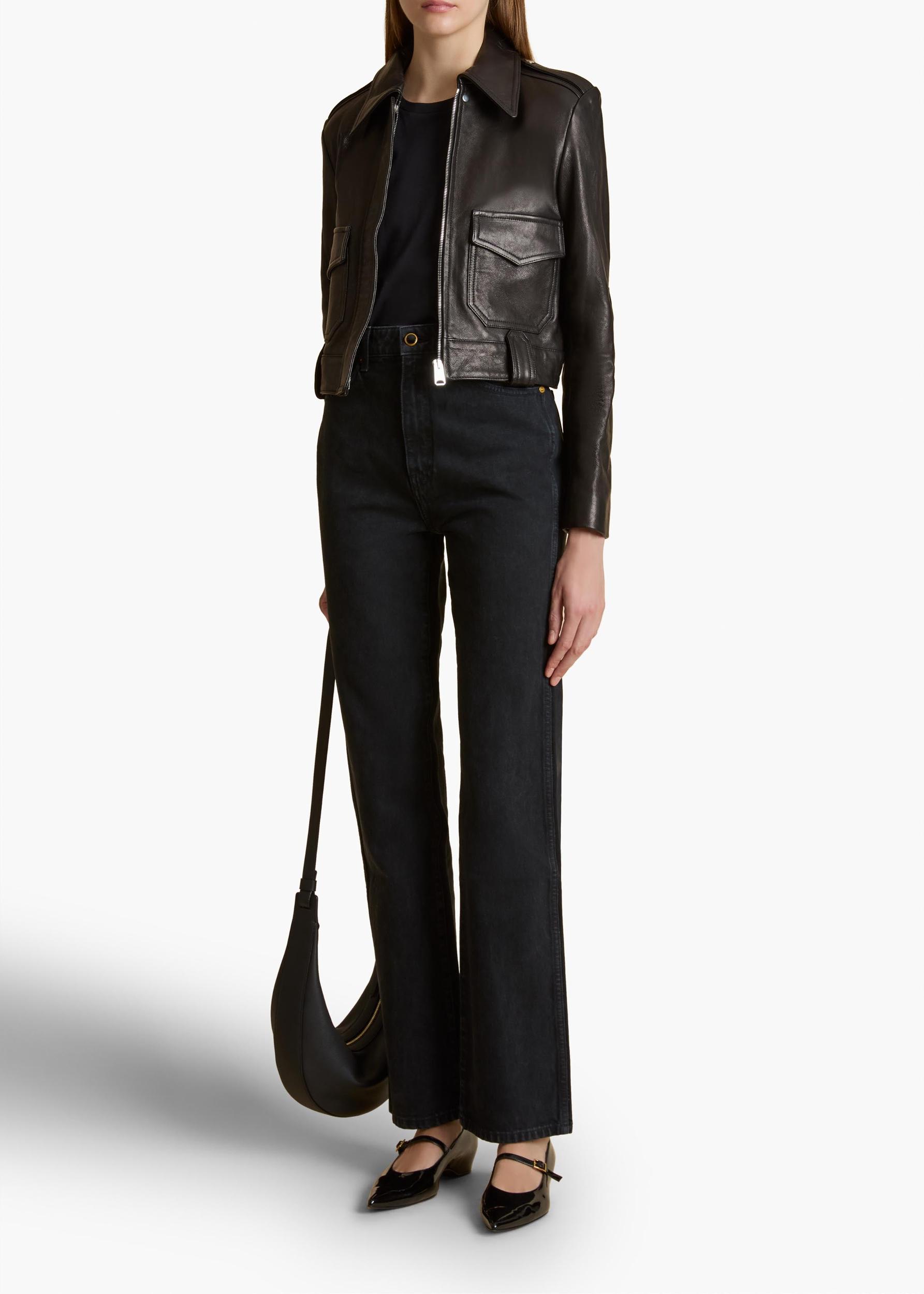 Cordelia Jacket in Black Leather Product Image